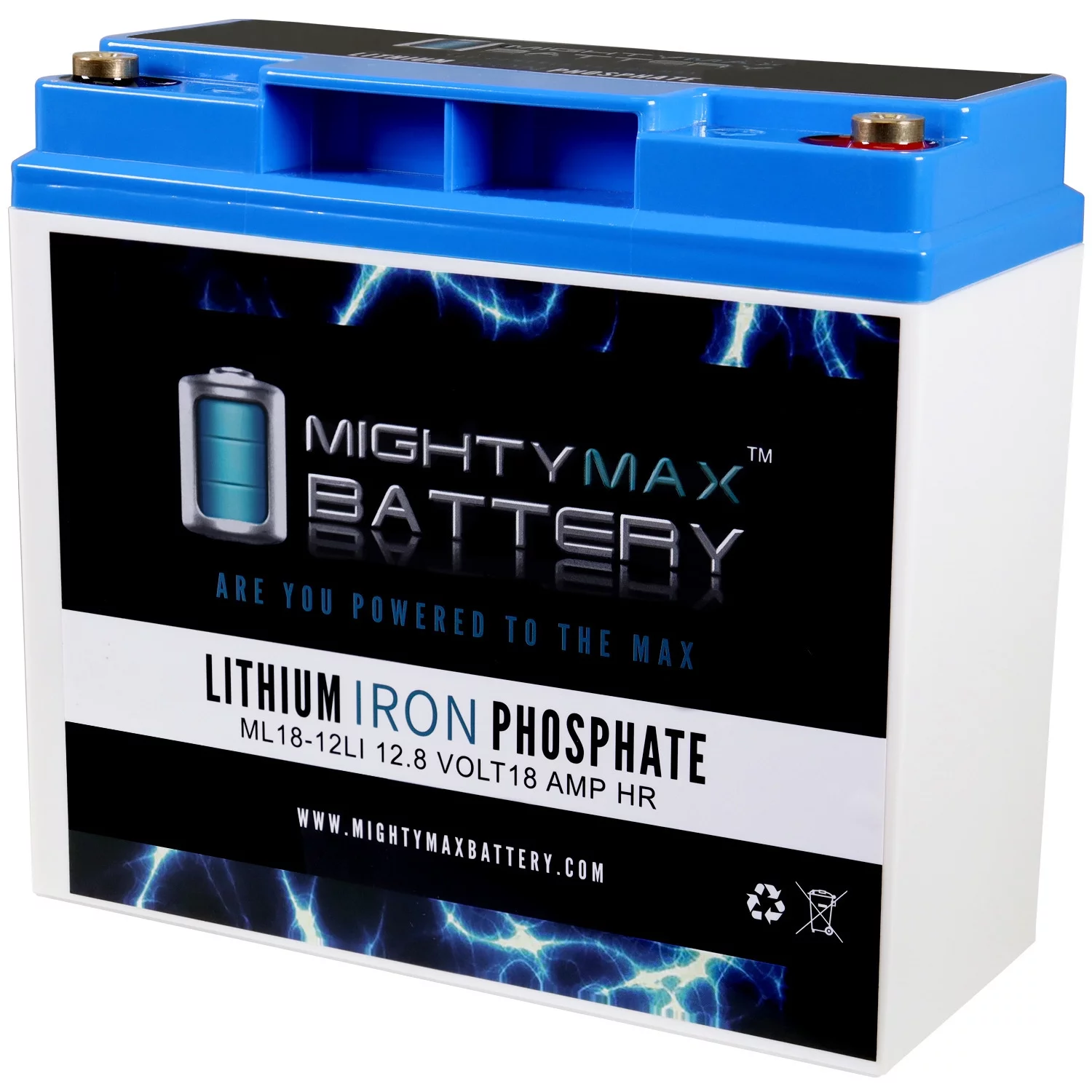 Mighty Max Battery ML18-12LI - 12 Volt 18 AH Deep Cycle Lithium Iron Phosphate (LiFePO4) Rechargeable and Maintenance Free Battery - Inhomebuy