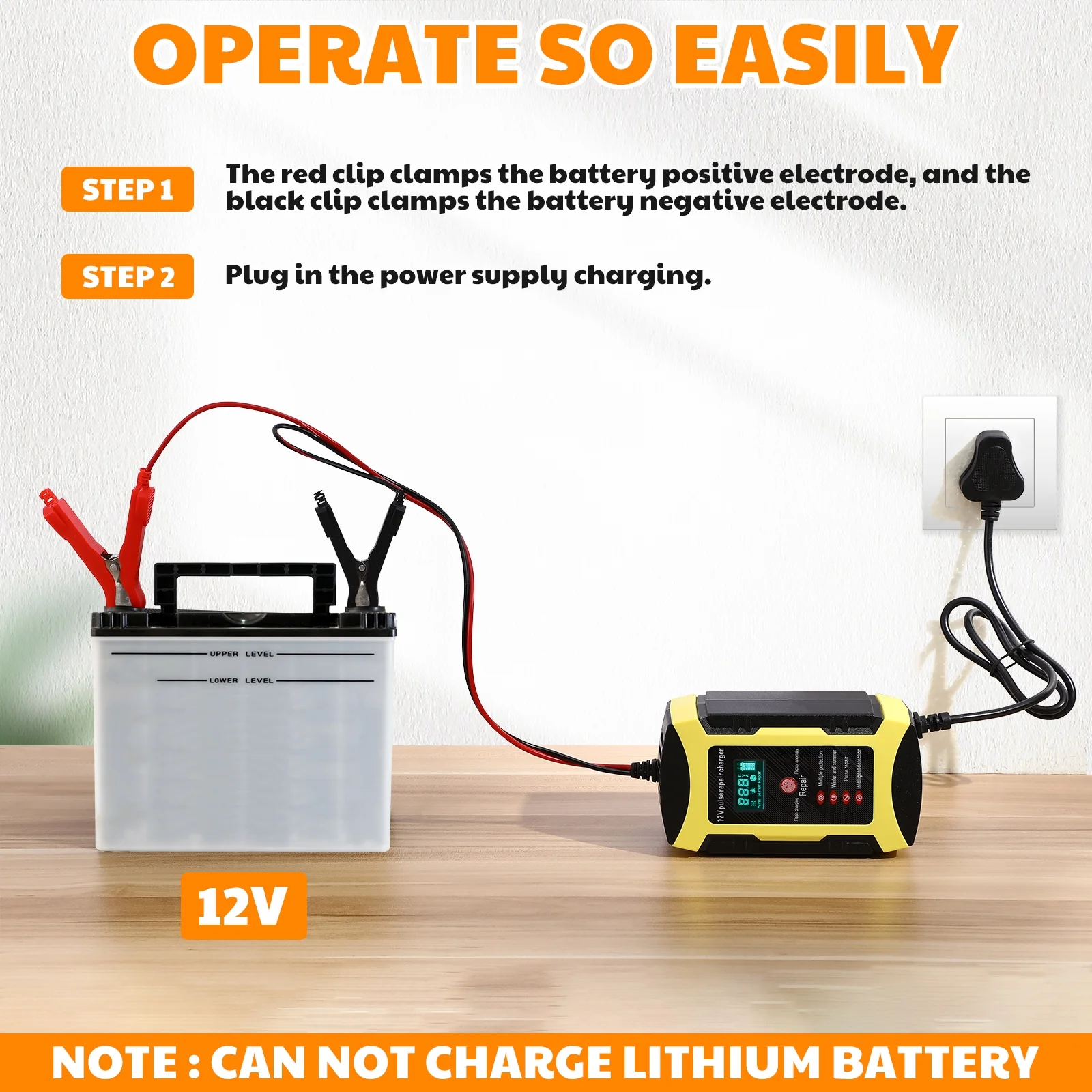 Portable Charger Automatic Trickle Battery Automotive Intelligent Pulse - Inhomebuy