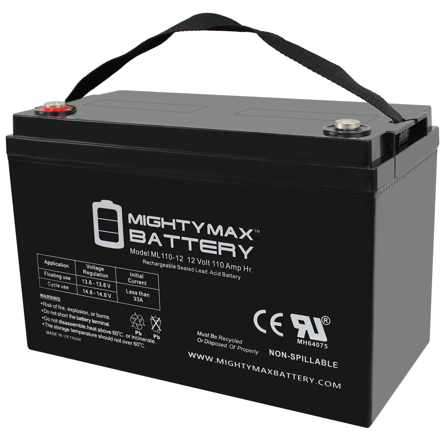 12V 110AH SLA Replaces Solar Forklift Lighting Deep Cycle Battery - Inhomebuy