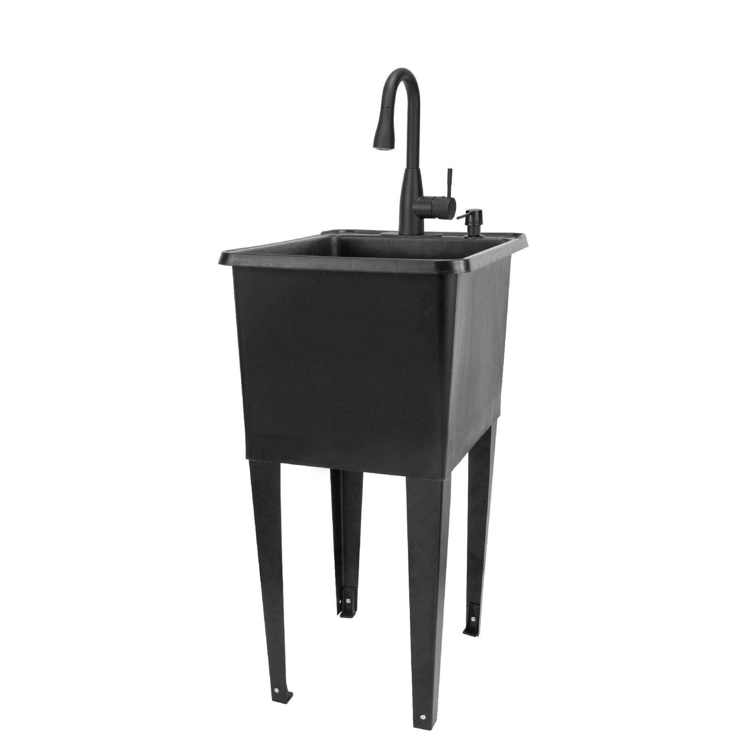 Space Saver Utility Sink by JS Jackson Supplies Freestanding Tehila Space Saving Laundry Tub - Inhomebuy