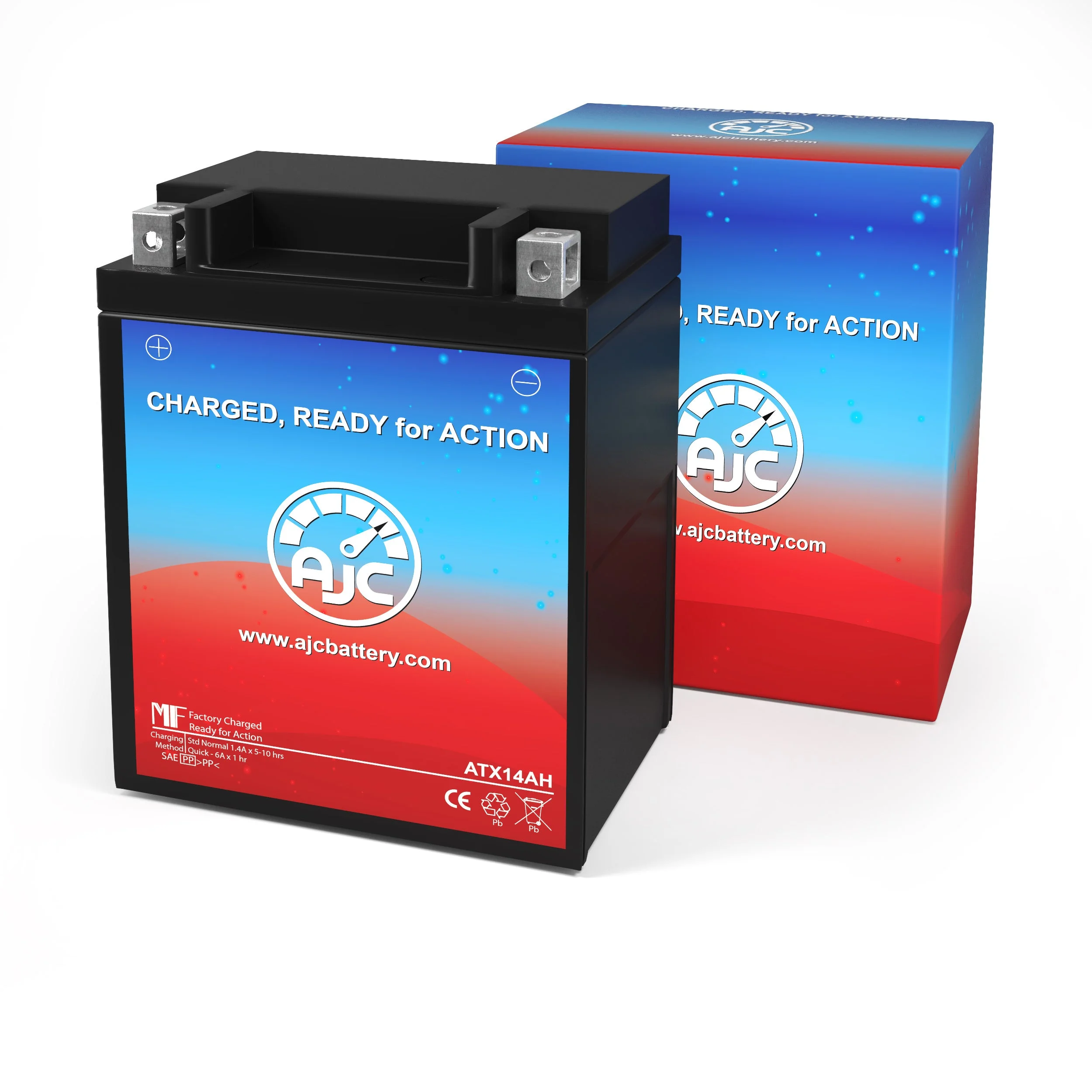 Big Crank ETX15 12V Powersports Replacement Battery - This Is an AJC Brand Replacement - Inhomebuy