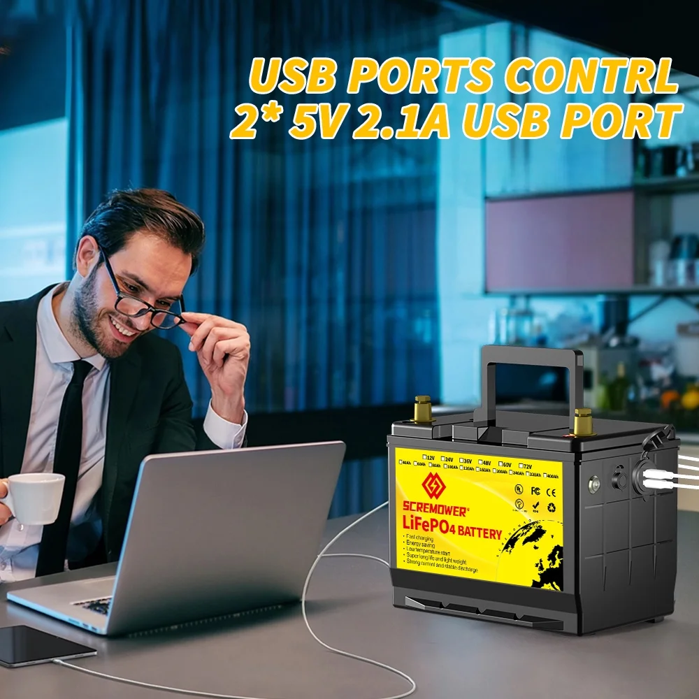 LiFePO4 12V 80AH Lithium Iron Battery Built-in 100A BMS for RV, Kids Ride on Car,Golf Cart - Inhomebuy