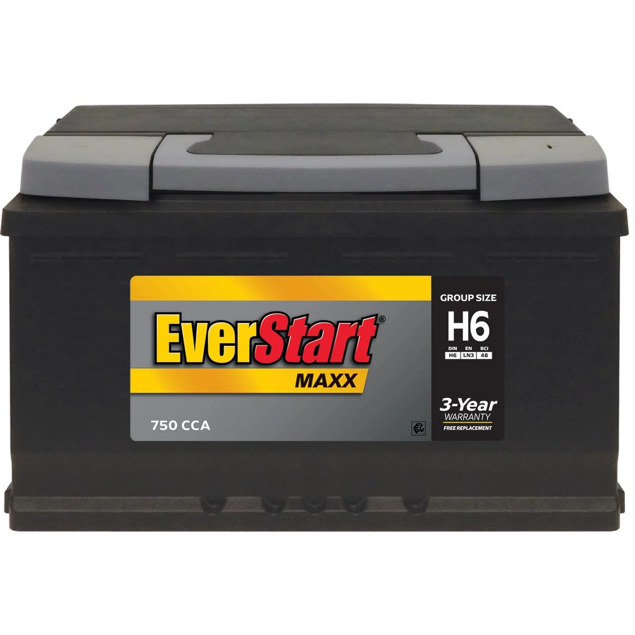EverStart Maxx Lead Acid Automotive Battery, Group Size H6 / LN3 / 48 12 Volt, 750 CCA 115 RC - Inhomebuy