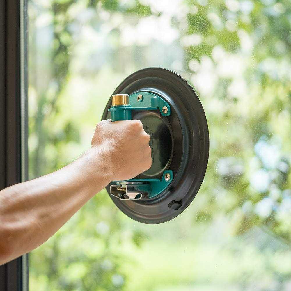 Zuos 8 Glass Suction Cup for Granite & Glass Lifting, Vacuum Suction Cup Vacuum Glass Lifter with Metal Handle and Abs Pump - Inhomebuy