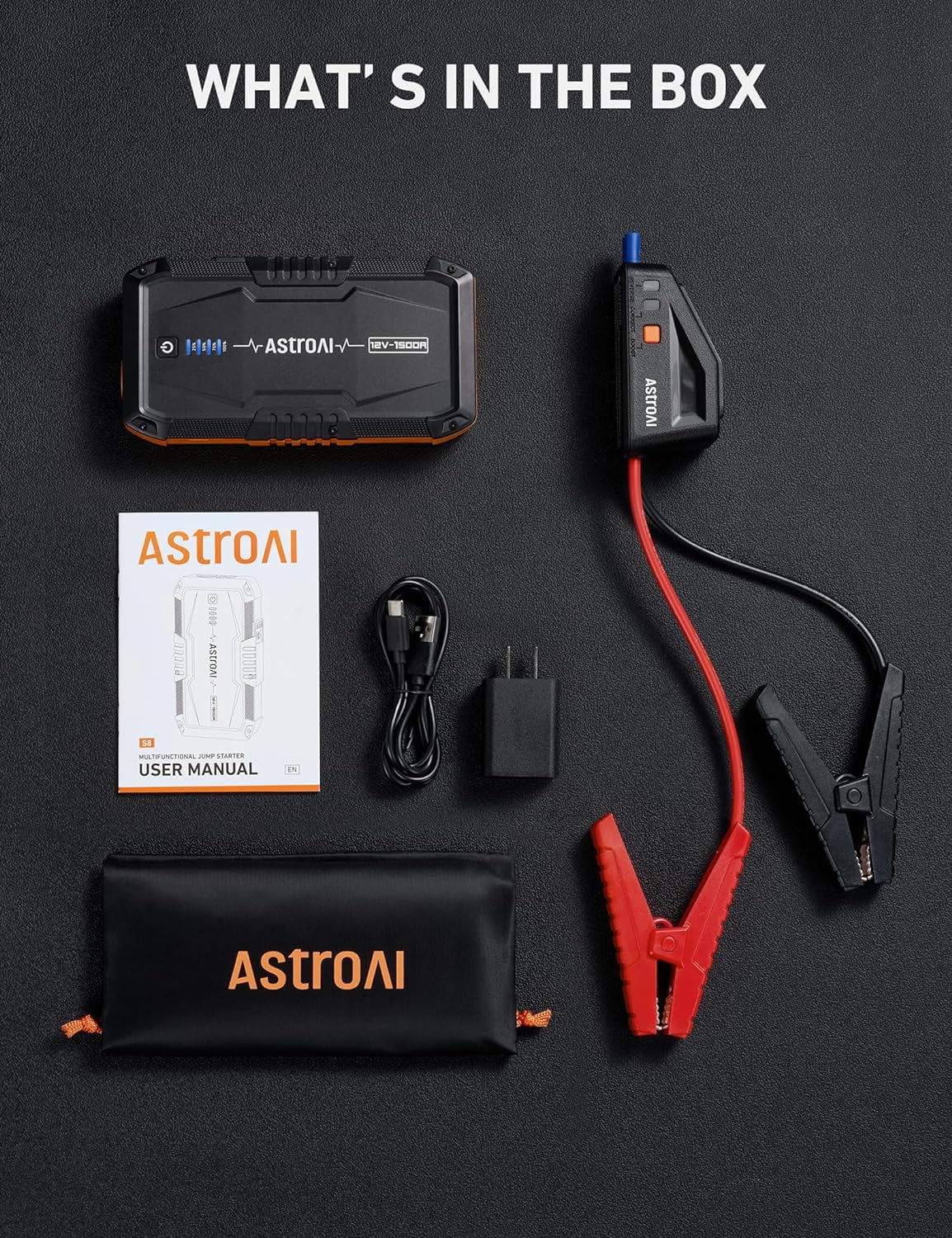 Car Jump Starter, 1500A Battery Jump Starter, Portable Car Charger, 12V Auto Jump Box - Inhomebuy