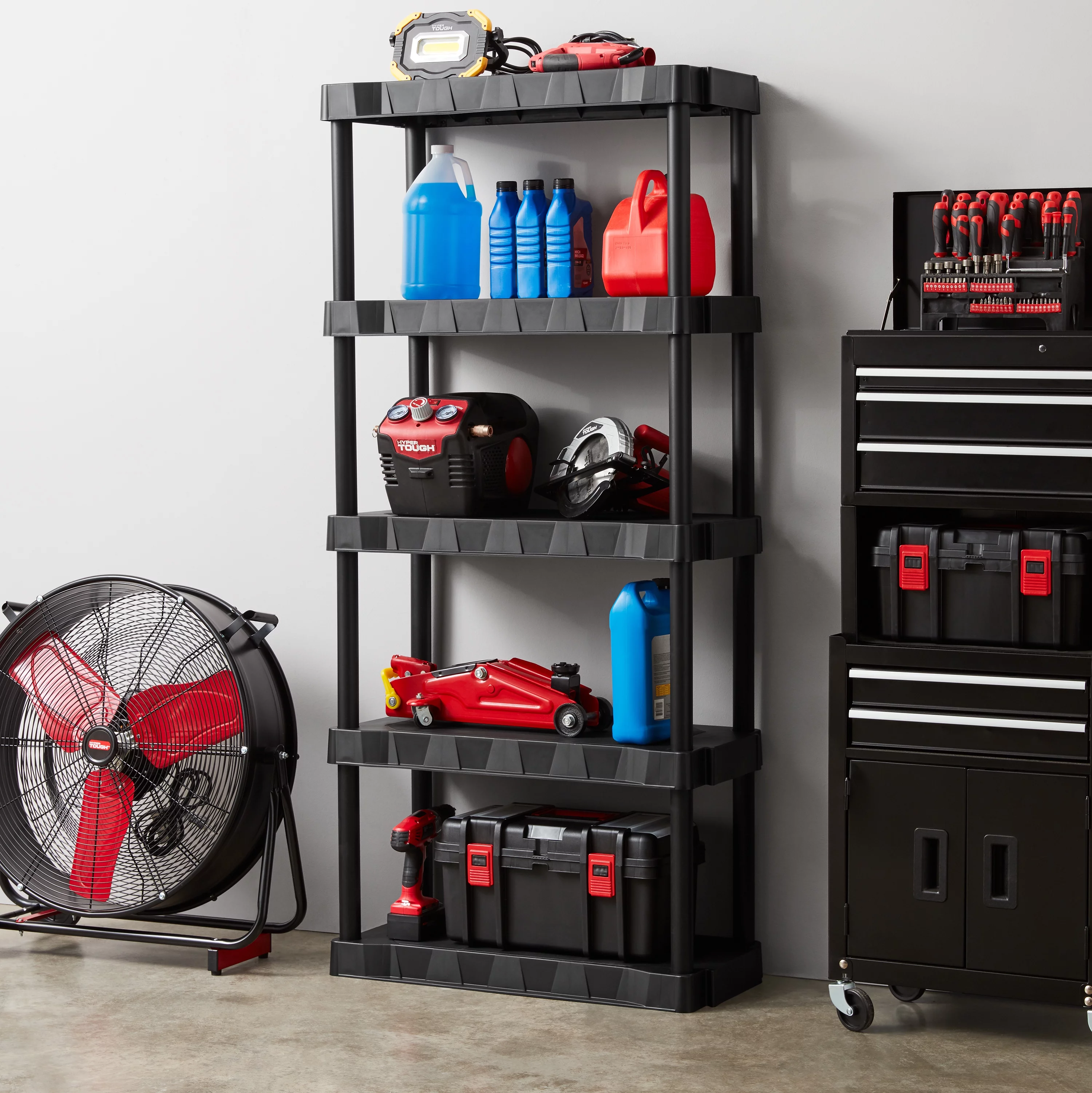 Hyper Tough Black 5-Tier Plastic 68