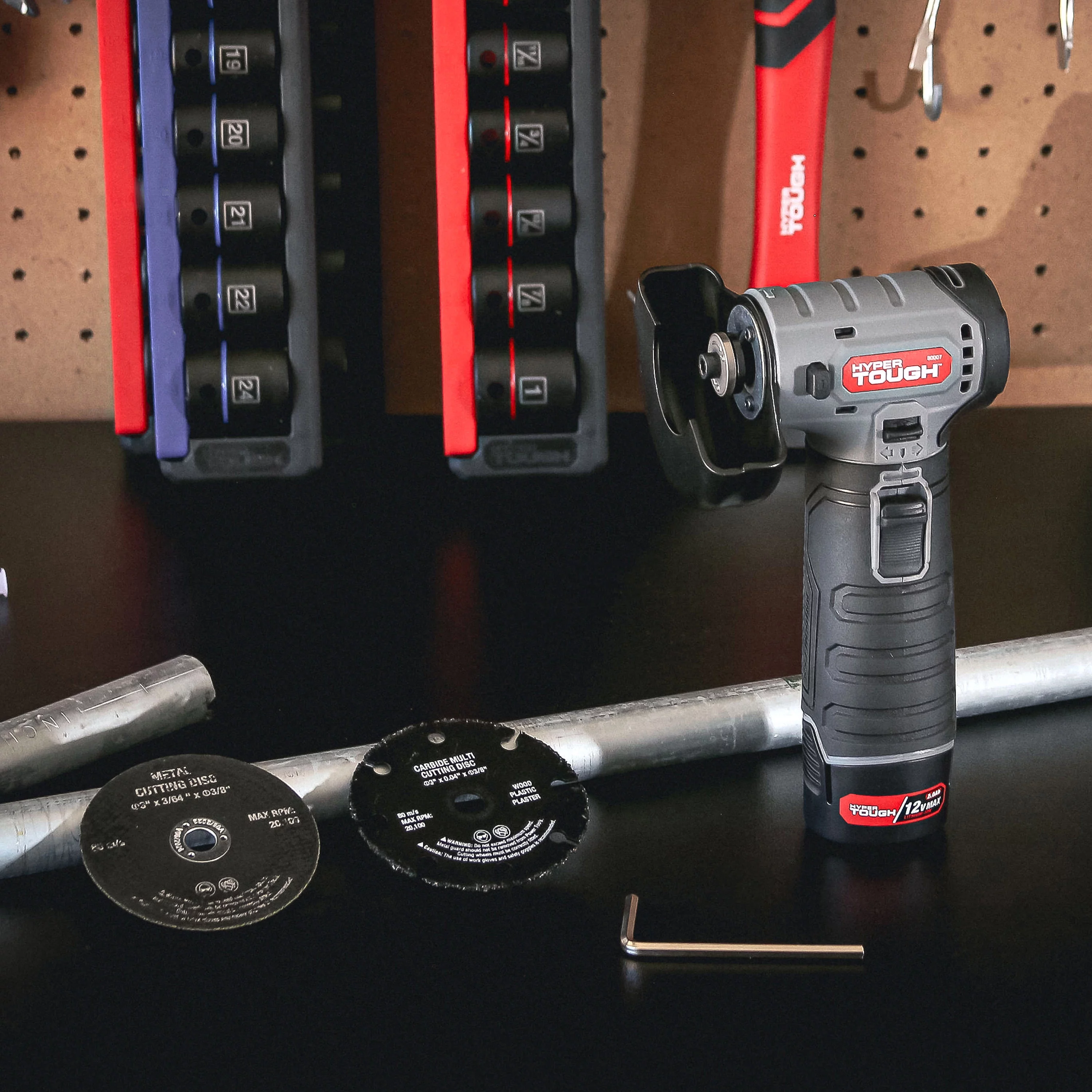 Hyper Tough 12-Volt Cordless Brushless Cut Off Tool, 80007 - Inhomebuy