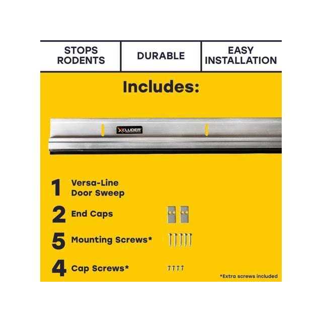 Xcluder 9 x 1 in. Stainless Steel Door Strips (Pack of 4), Garage Door Rodent Proof - Inhomebuy