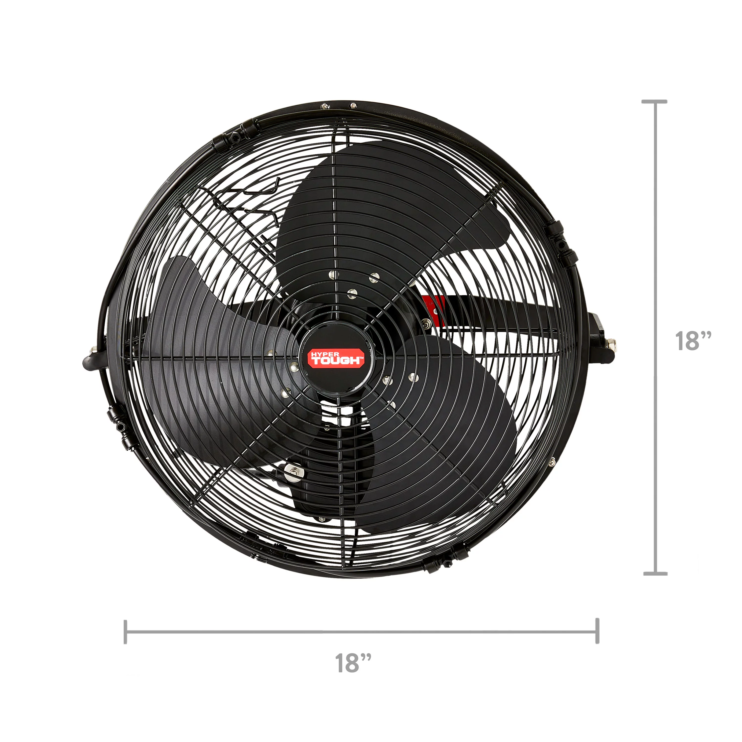 Hyper Tough 14 Inch Outdoor Wall Fan with Misting Kit, 3 Blades, Black - Inhomebuy