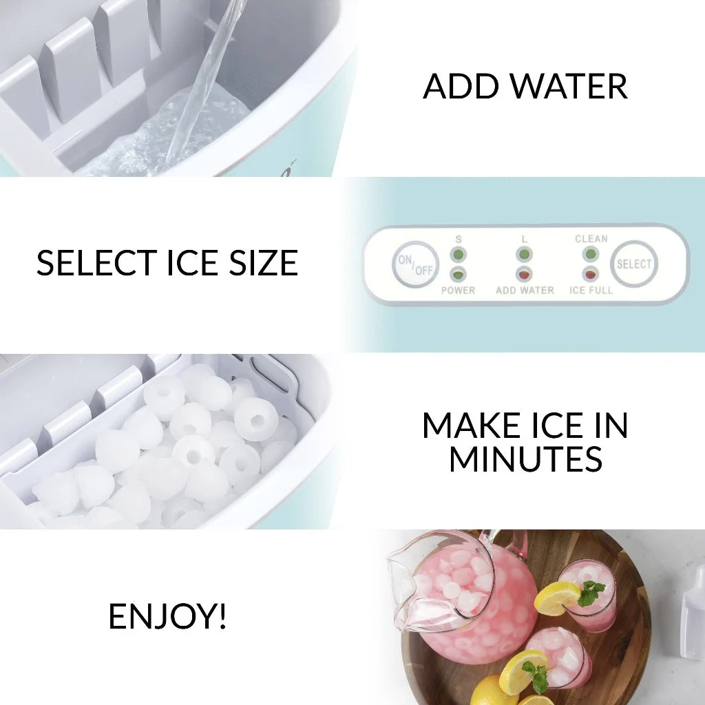 IGLOO® 26-Pound Automatic Self-Cleaning Portable Countertop Ice Maker Machine With Handle, Aqua - Inhomebuy
