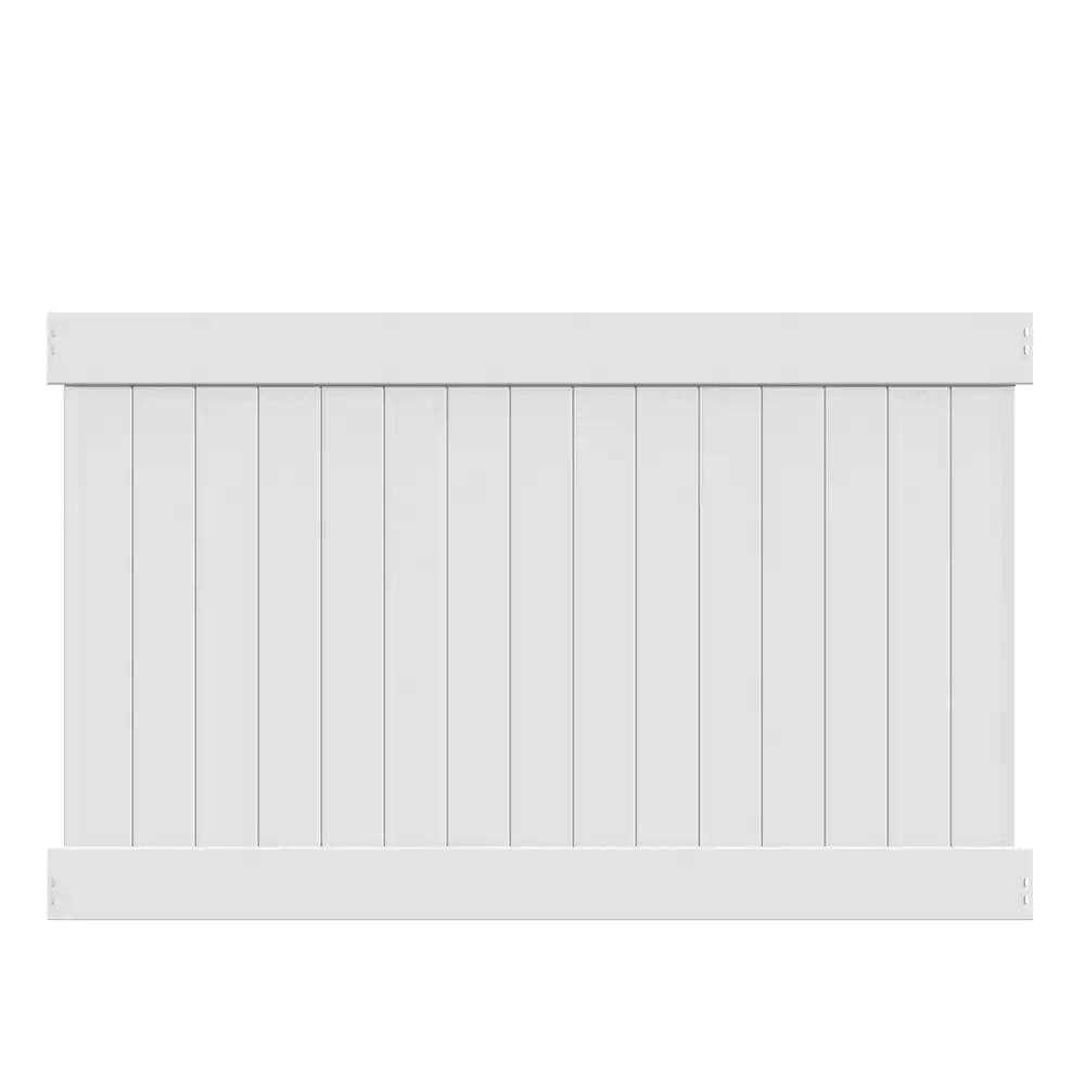 Veranda Linden H x 8 ft. W White Vinyl Privacy Fence Panel Kit - Inhomebuy