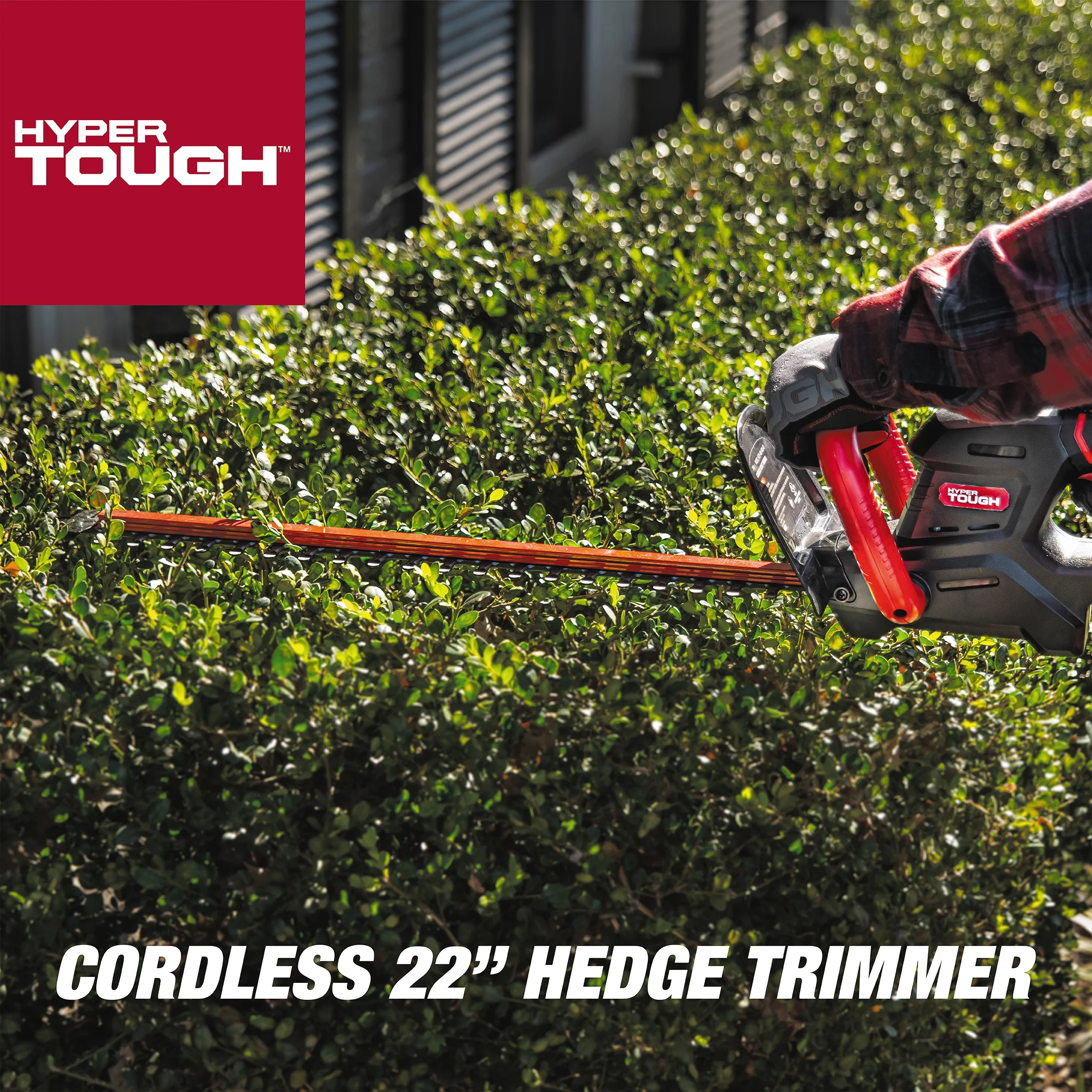 Hyper Tough 20V Max 22-inch Cordless Battery Powered Hedge Trimmer, HT21-401-003-07 - Inhomebuy
