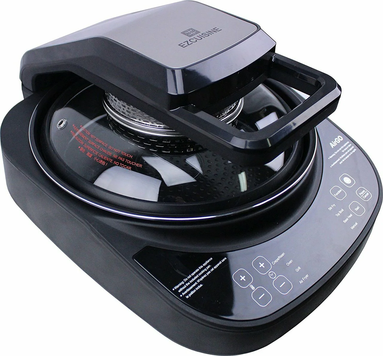 AirGO 5-in-1 Cooking System |AP360| Crepe/Naan Maker, Mini-Oven, Indoor Grill, Air Fryer, Robotic Stir Fryer - Inhomebuy