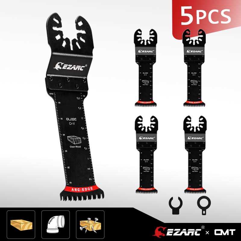 EZARC Tools 1-1/4 in. Arc Edge Bi-Mteal Oscillating Multitool Blades for General Purpose,OlB33C - Inhomebuy