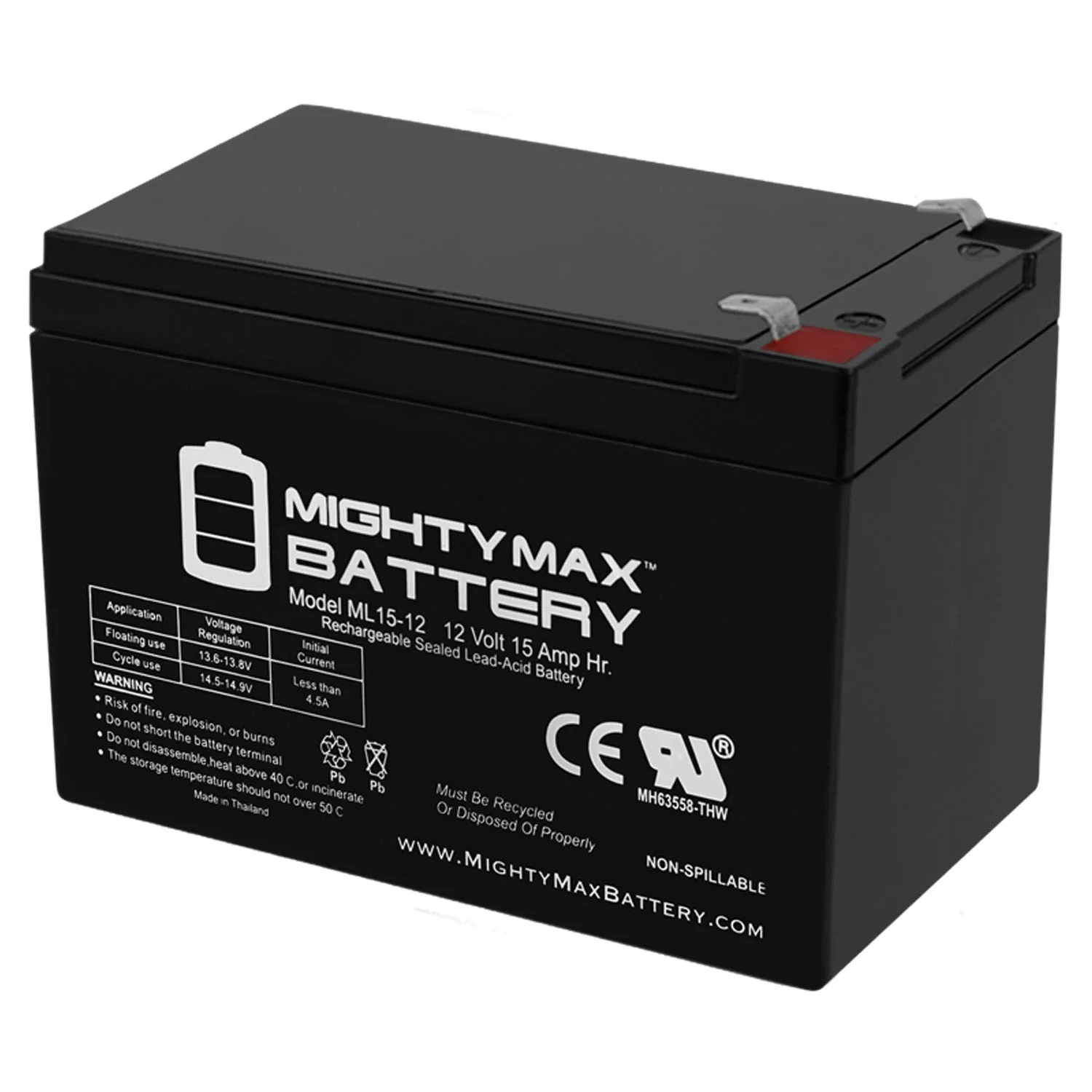 12V 15AH F2 Replacement Battery works with Power Wheels - Inhomebuy