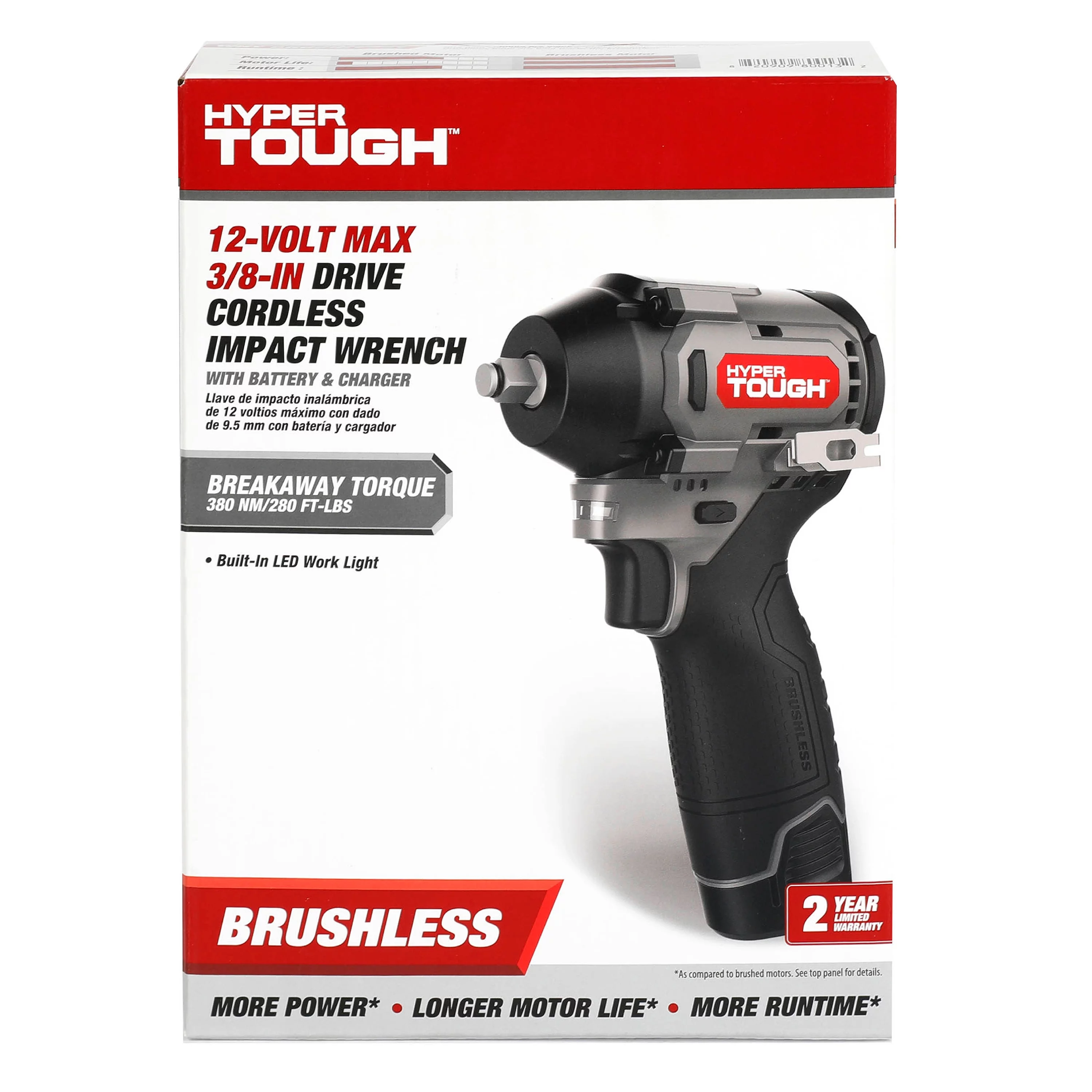 Hyper Tough 12V Max Lithium-Ion Brushless Impact Wrench with 2.0Ah Battery and Charger, 80013 - Inhomebuy