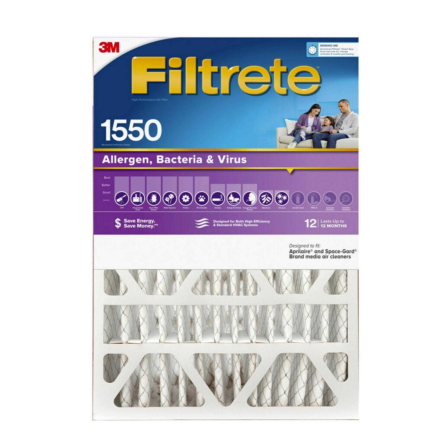 Filtrete Allergen Plus Odor Reduction HVAC Furnace Air Filter 1200 Mpr - Inhomebuy
