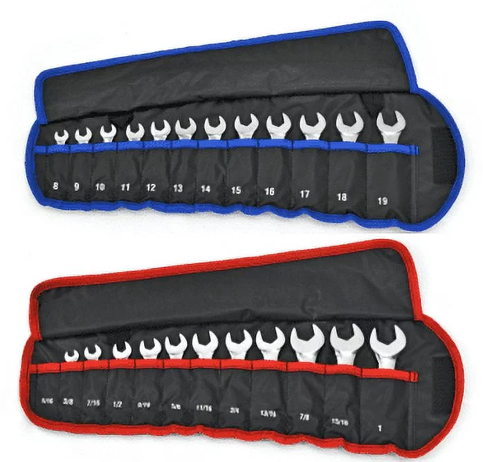 Hyper Tough 24- Piece Metric and SAE Stubby Combination Wrench Set - Inhomebuy