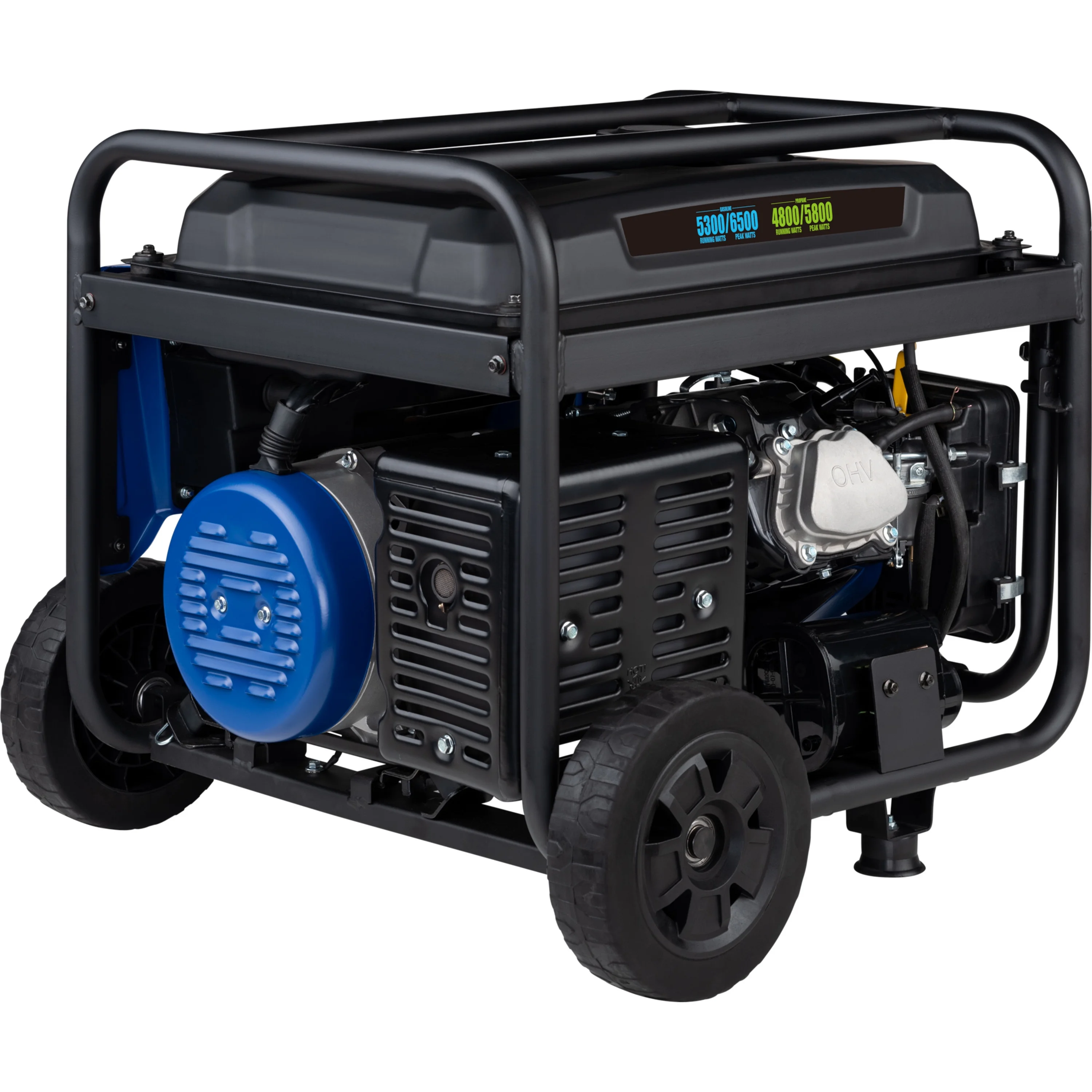Westinghouse 6500 Peak Watt Home Backup Dual Fuel Portable Generator with CO Sensor and Wheel Kit - Inhomebuy