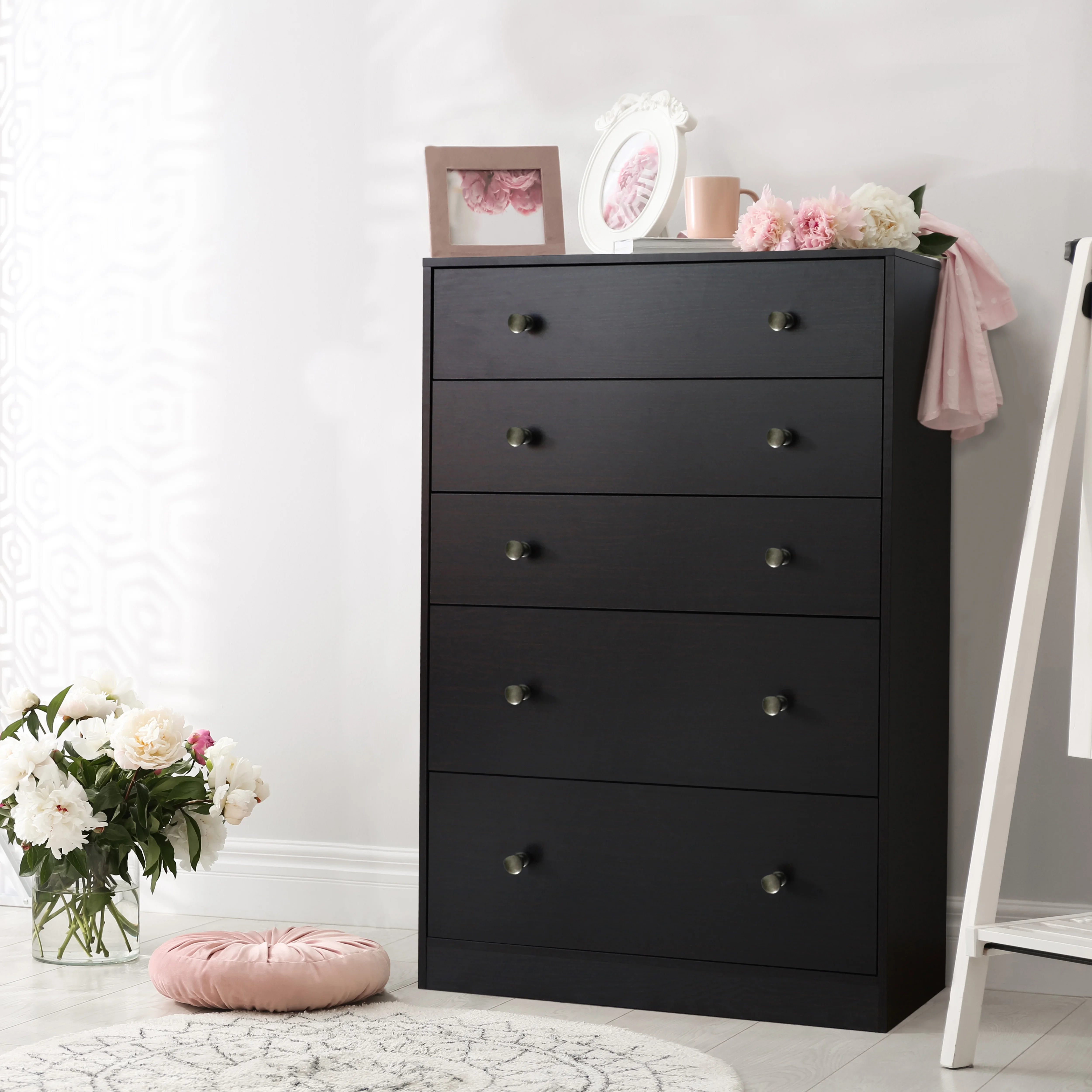 VEIKOUS 6 Drawer Dresser Chest for Bedroom, Storage Chest of Drawers for Closet Organizers, Black - Inhomebuy