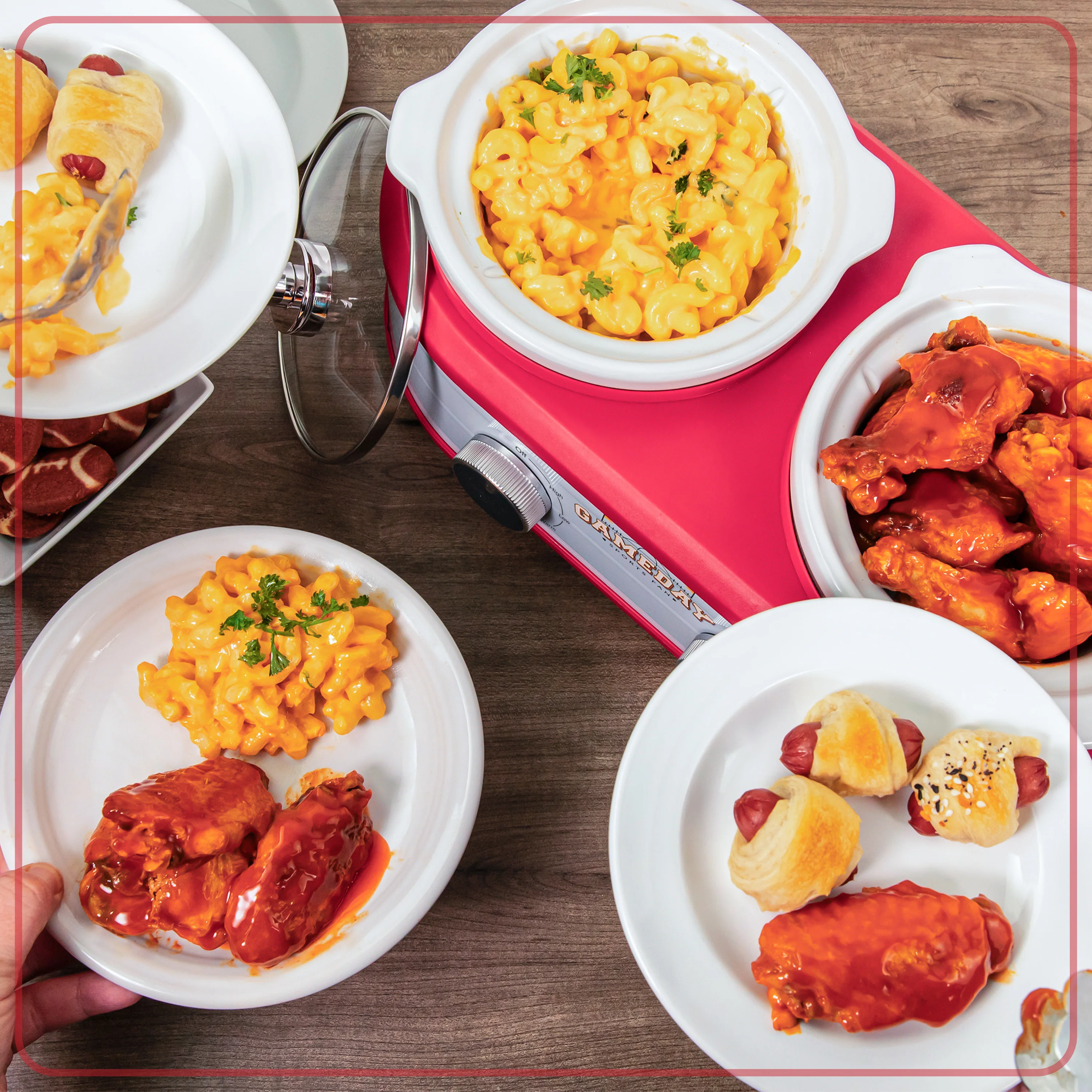 Game Day 1.25 Qt. Two-Section Slow Cooker - Inhomebuy