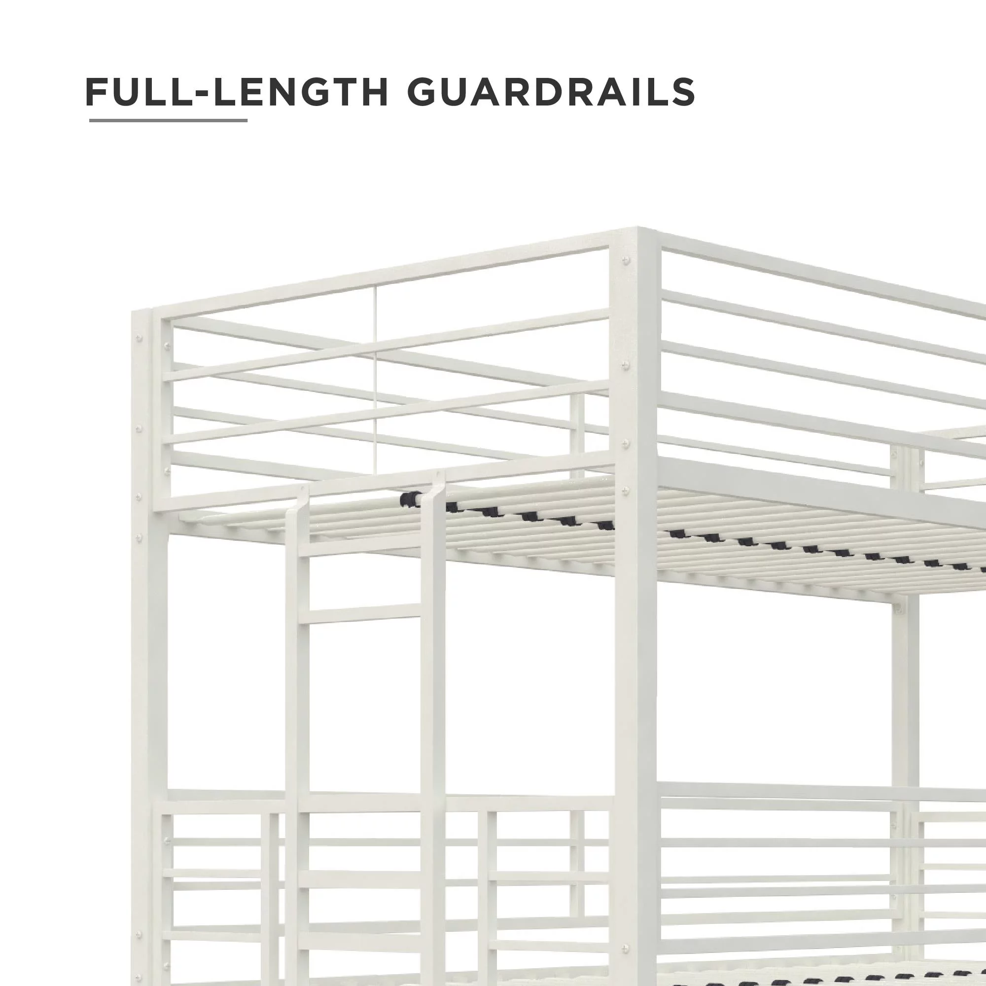 Your Zone June Triple Twin Metal Bunk Bed, Black - Inhomebuy