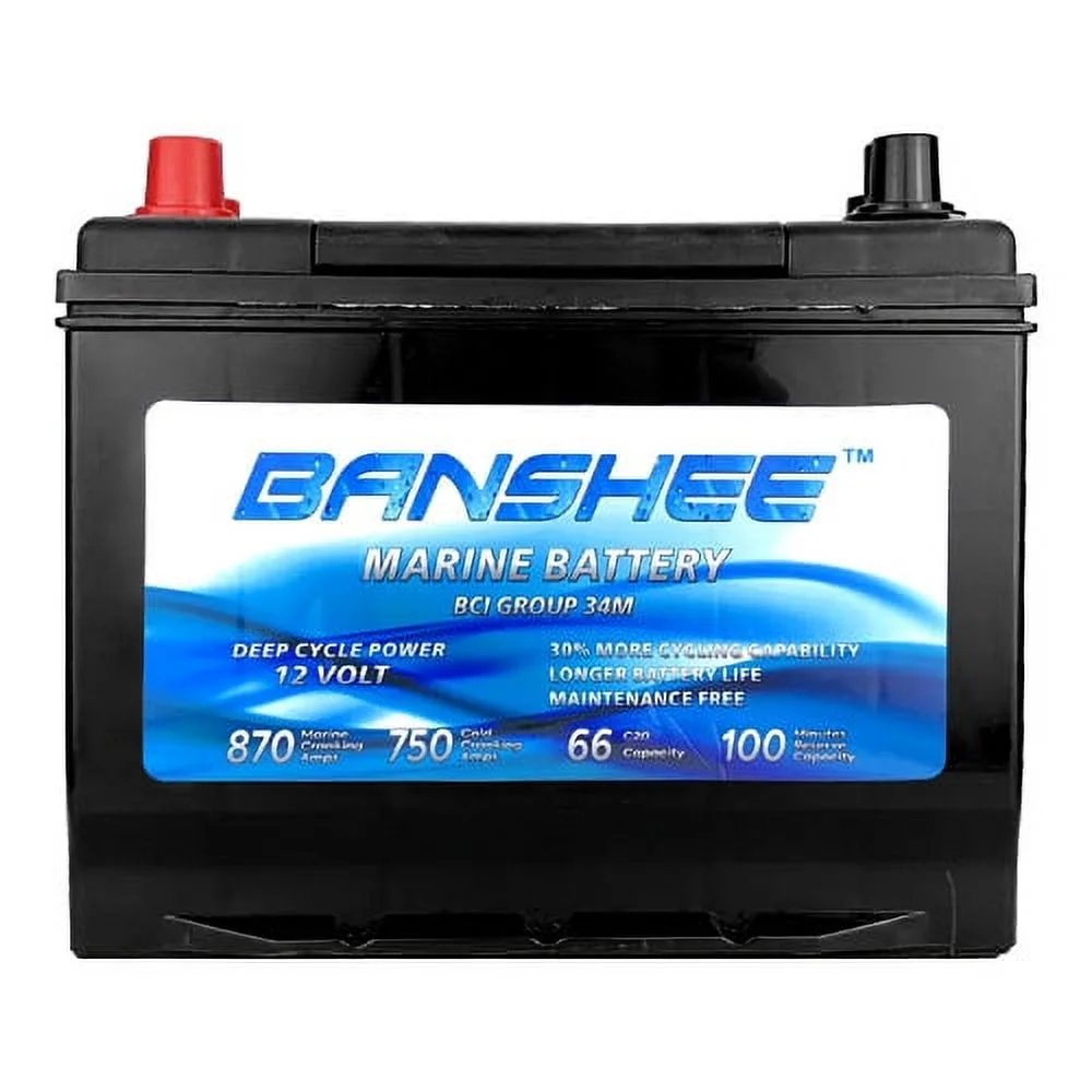 Banshee  Deep Cycle Marine Battery for Replacement 34M, 8016-103 & SC34DM - Group Size 34 - Inhomebuy