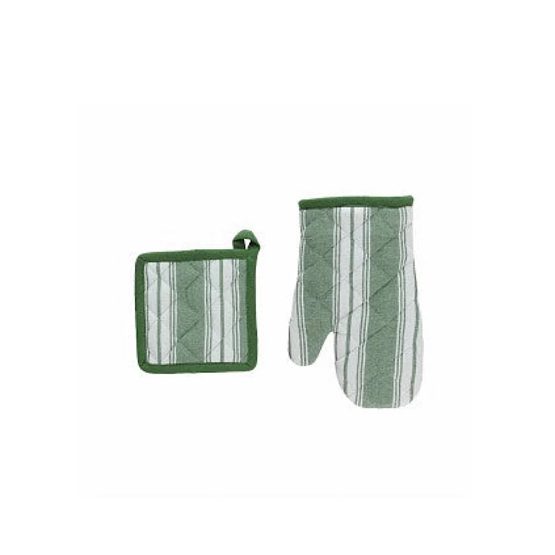 Mitt 27x17 +Pot Holder 18x18 Textile Verde - Inhomebuy