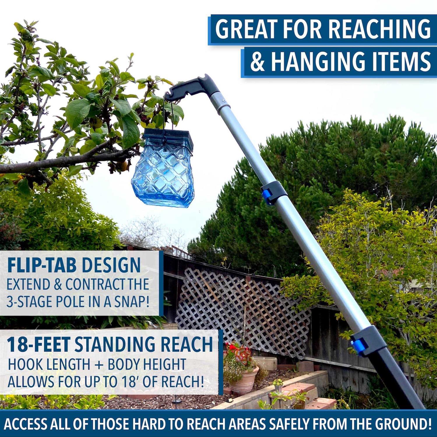 Eversprout 5 to 12 Foot Telescopic Extension Pole Lightweight Sturdy Aluminum Telescoping Pole - Inhomebuy