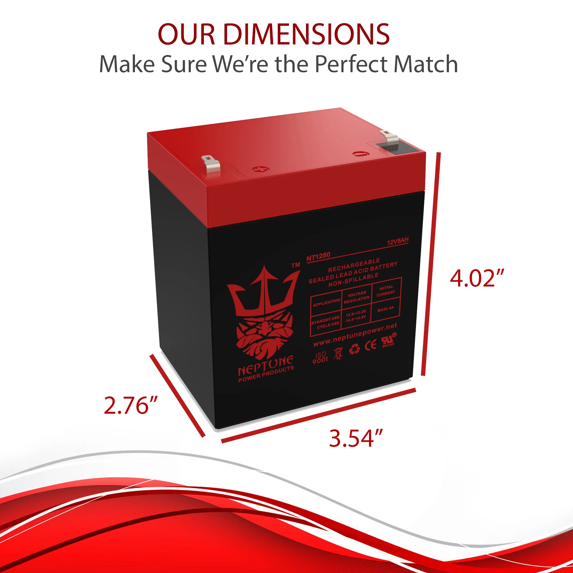 Ultra Tech IM-1240 12V 5Ah SLA Replacement Lawn Mower Battery by Neptune - Inhomebuy