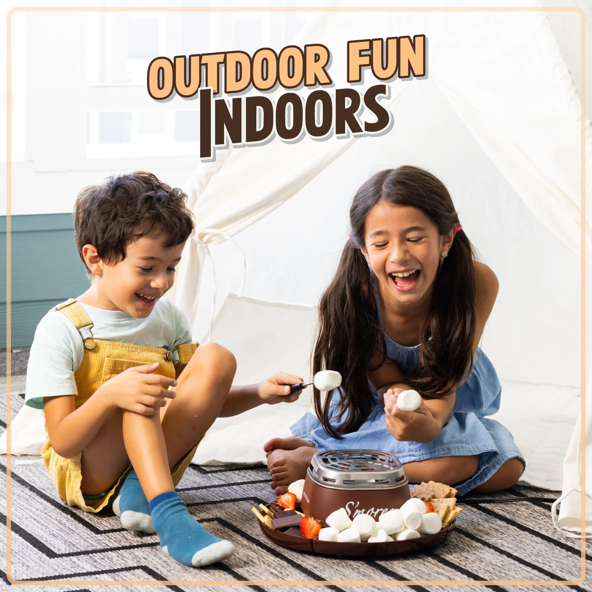 Indoor Electric Stainless Steel S'mores Maker with 4 Compartment Trays for Graham Crackers, Chocolate, Marshmallows and 2 Roasting Forks - Inhomebuy