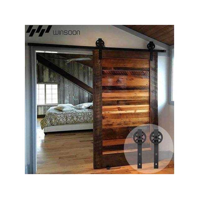 WINSOON 4-12FT Sliding Barn Door Hardware Kit for Single Door - Inhomebuy