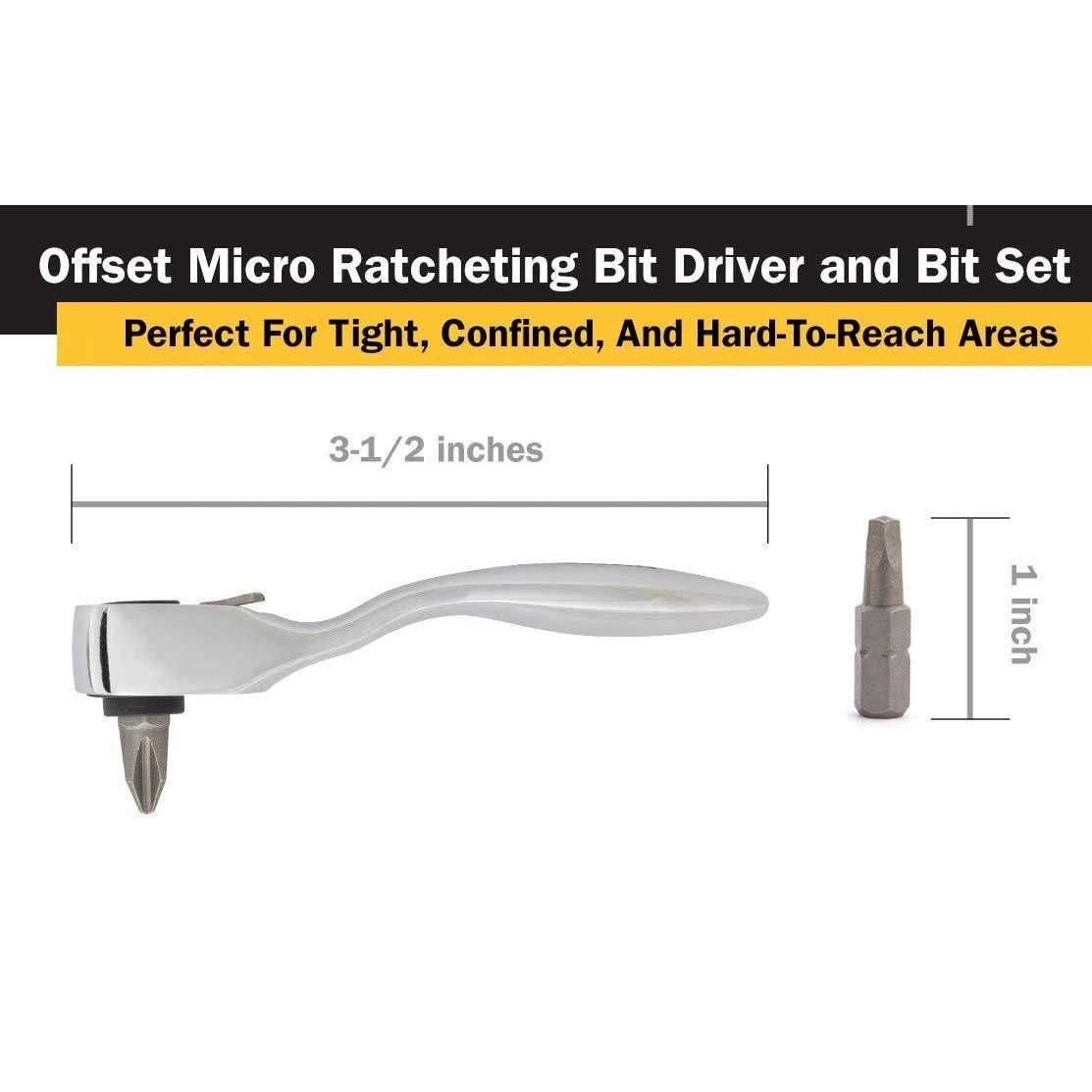 Offset Micro Bit Driver With Bits 11205 Titan - Inhomebuy