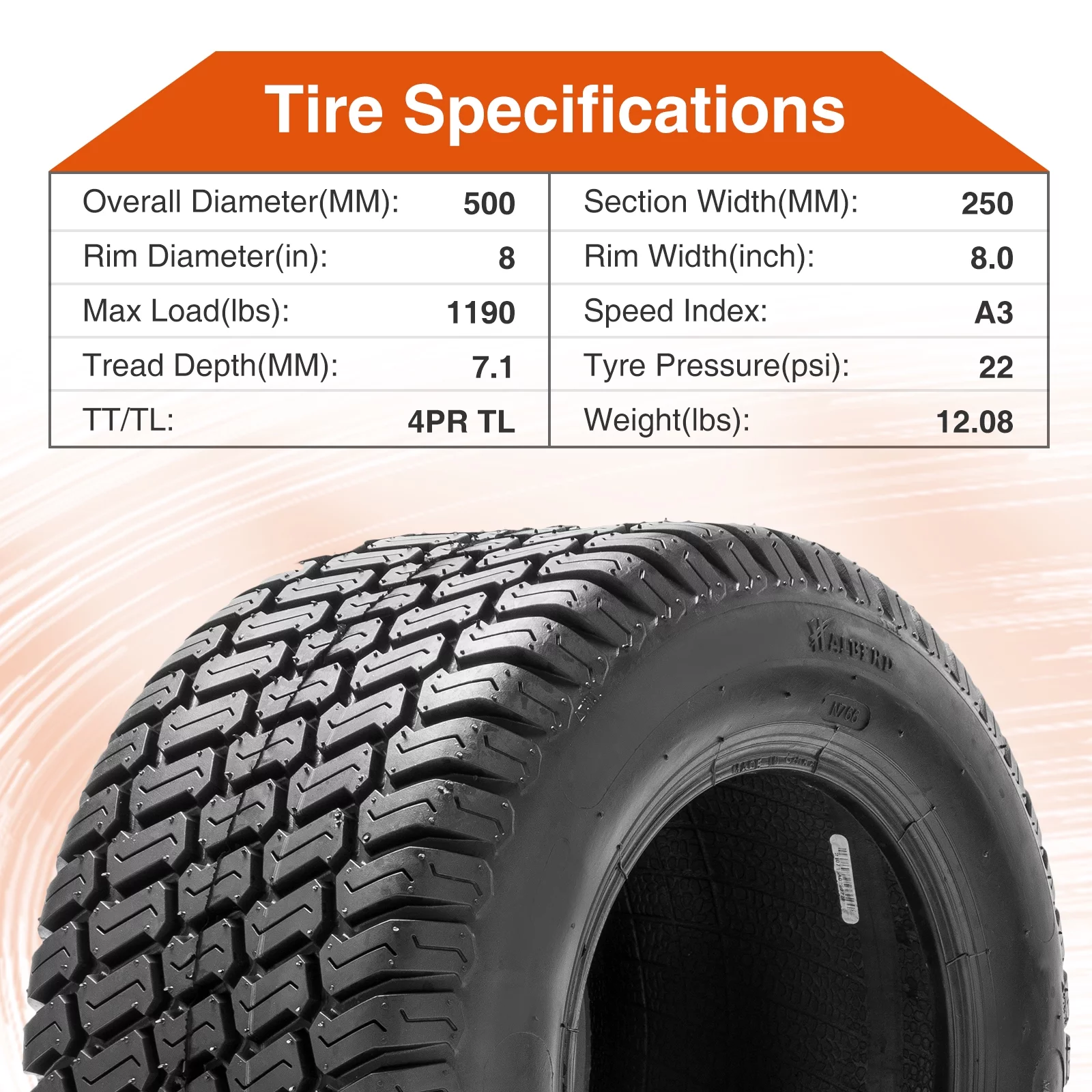 HALBERD 4PR Lawn  Garden Tires 20x10-8  20x10x8 Turf Saver Tubeless ATV  Tires Set of 2 - Inhomebuy