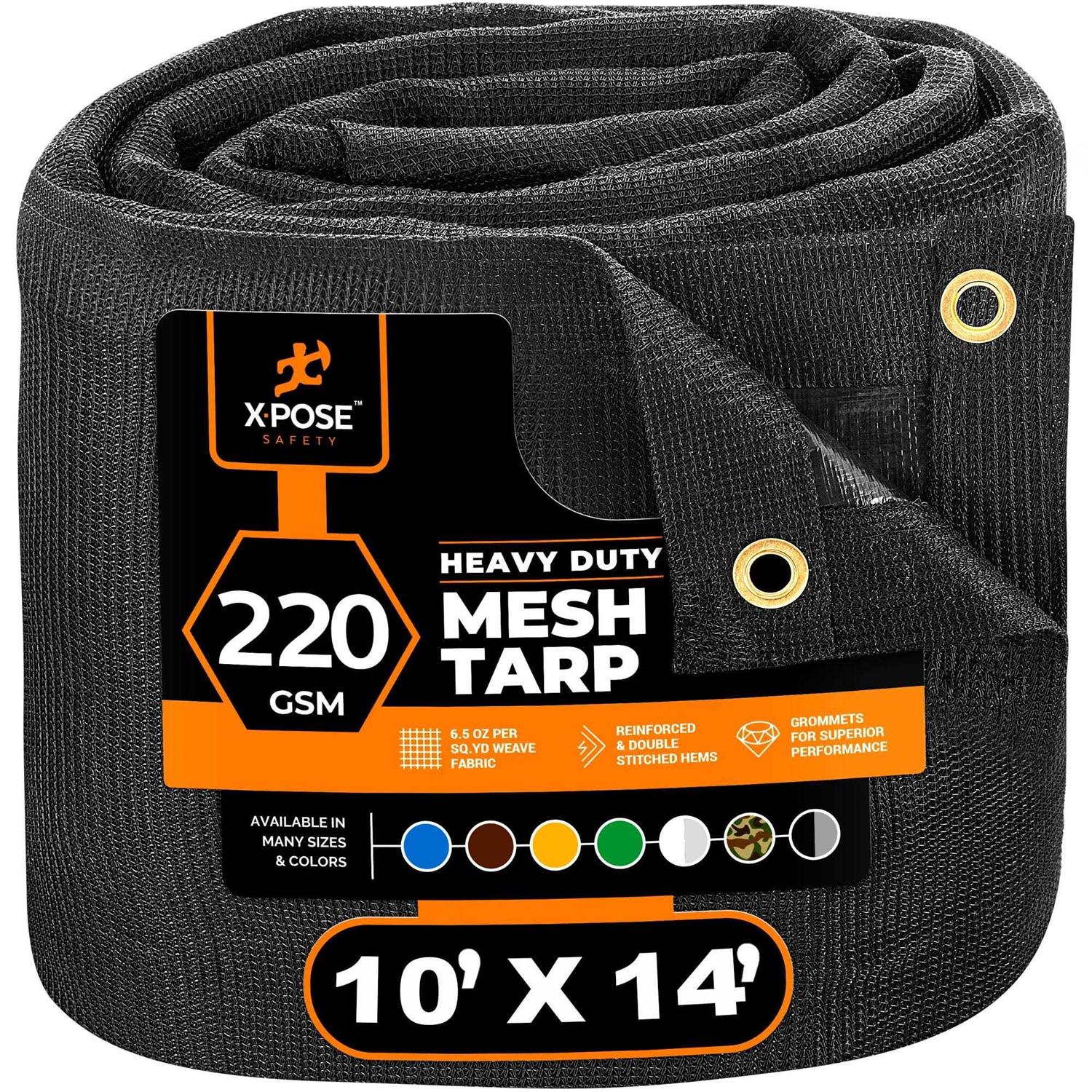 Xpose Safety Heavy Duty Mesh Tarp Multipurpose Black Protective Cover with Air Flow - Inhomebuy