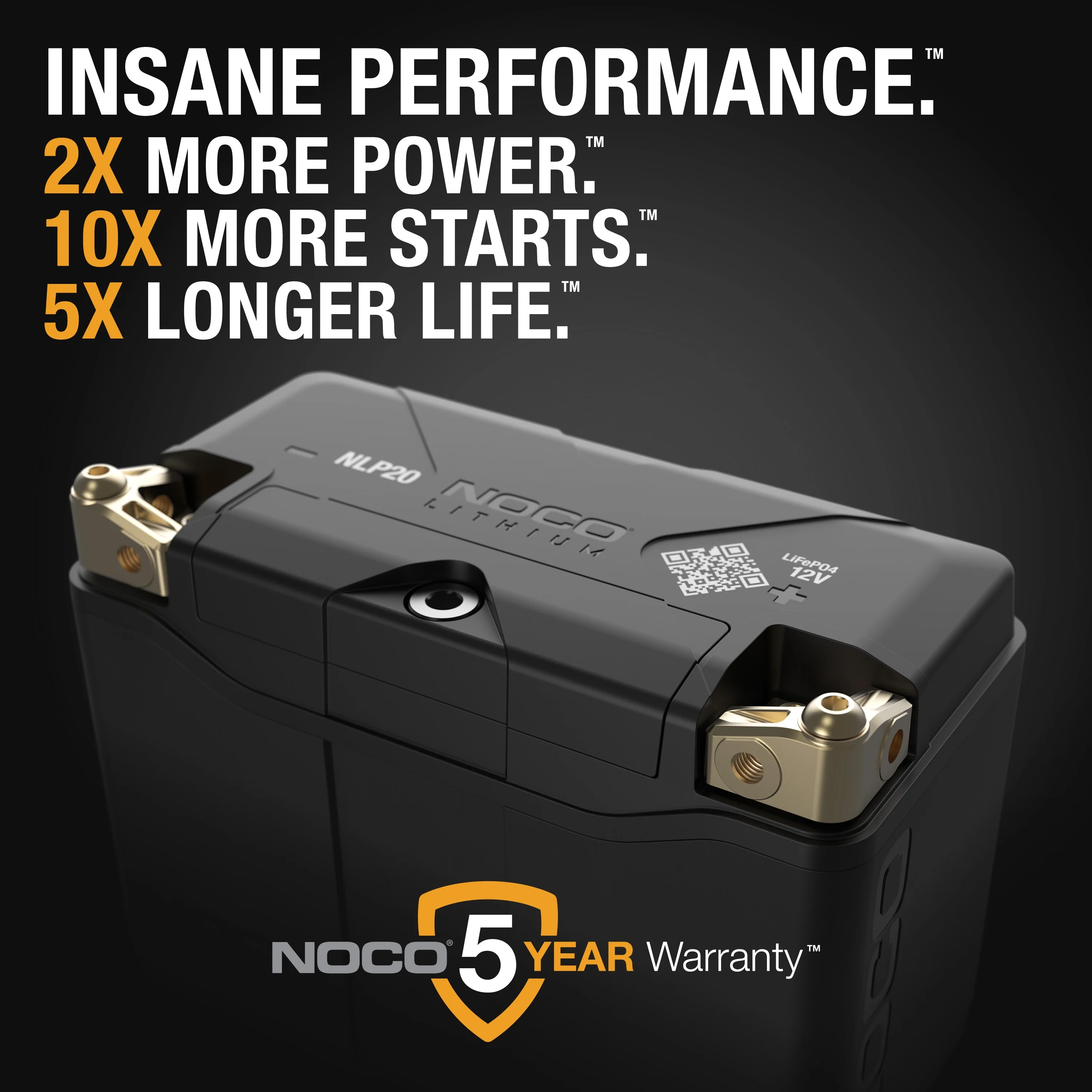 NOCO Lithium NLP20 Group 20 600A 12V 7Ah Lithium Powersport Battery - Inhomebuy