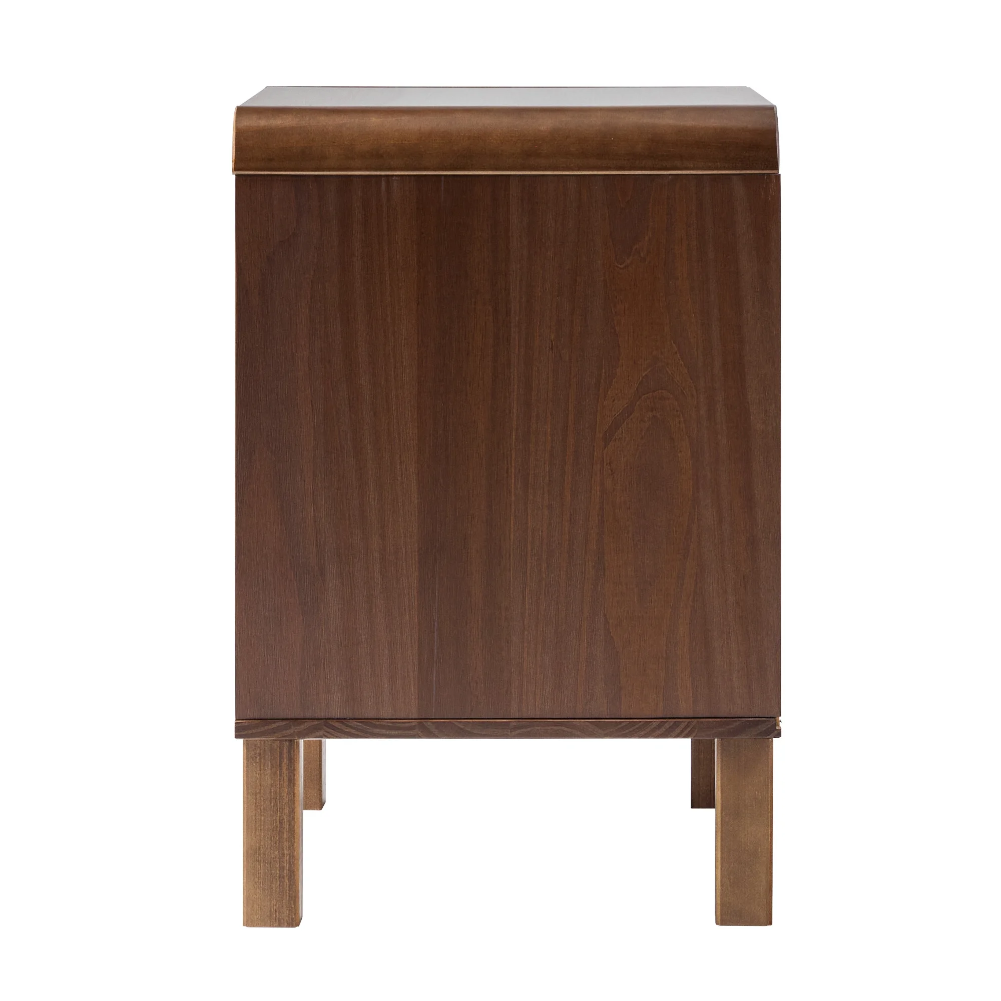 Walker Edison Modern Curved-Frame Solid Wood Nightstand, Brown - Inhomebuy