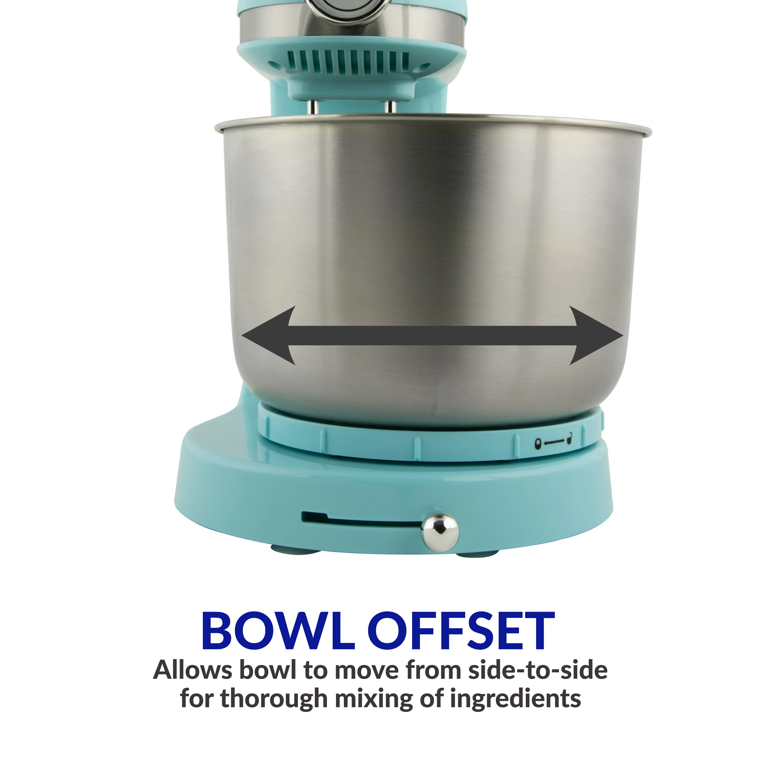 3.5 Qt Retro Stand Mixer with Tilt Head and Stainless Steel Bowl, Aqua - Inhomebuy