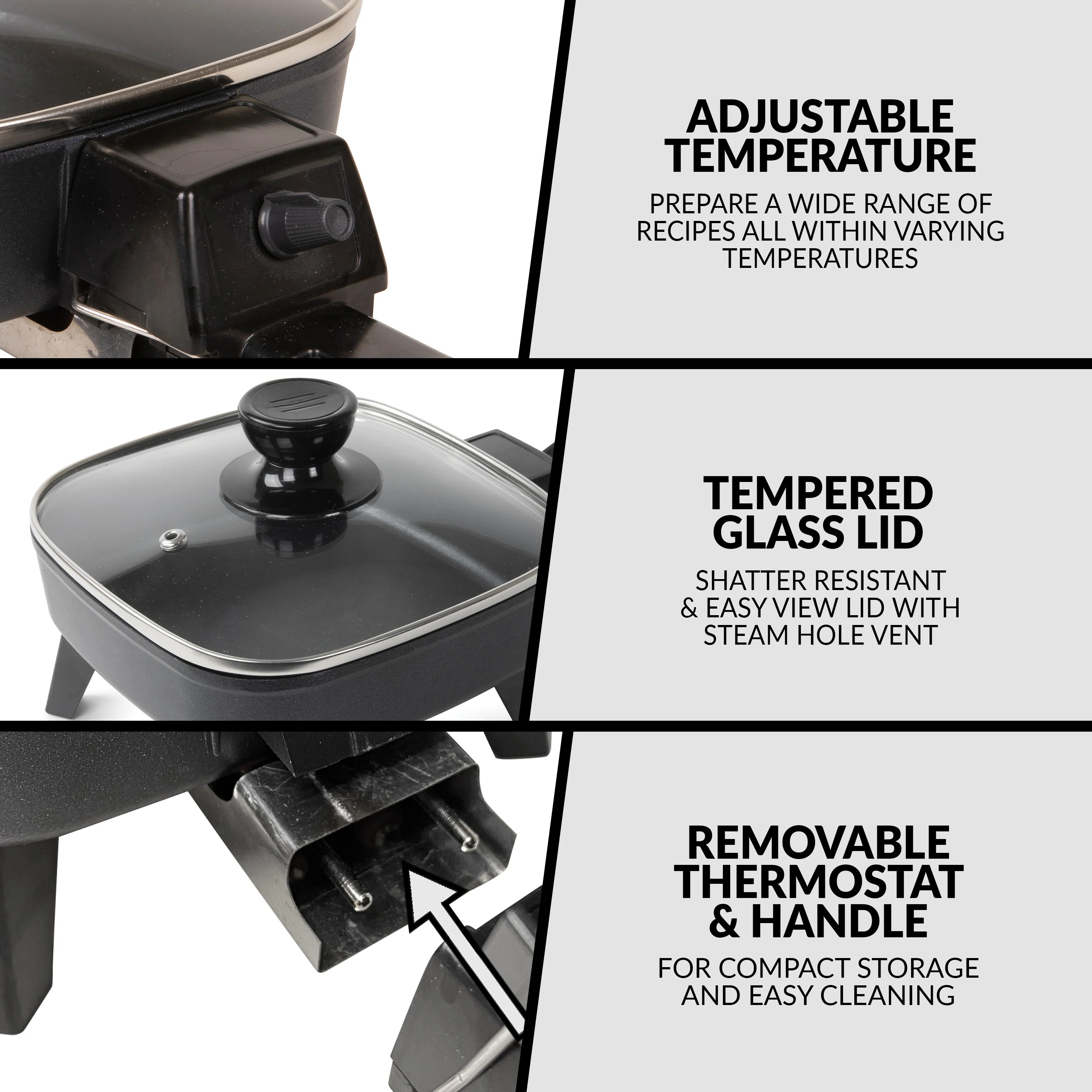 HomeCraft 7-Inch Electric Non-Stick Skillet - Inhomebuy