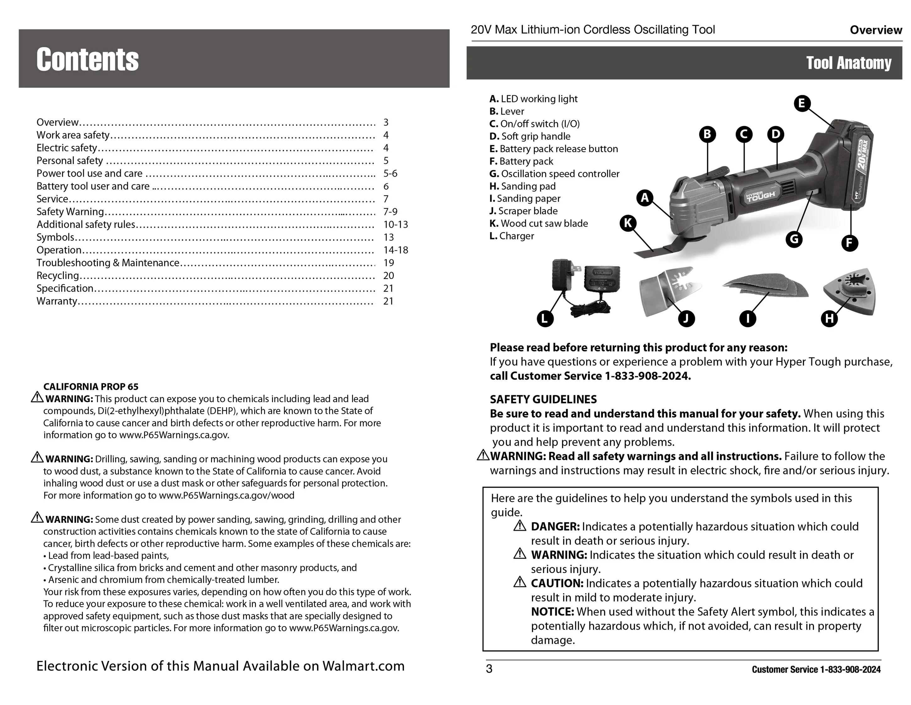 Hyper Tough 20V Max Lithium-Ion Oscillating Power Tool with 2.0 Amp Hour Battery & Charger - Inhomebuy