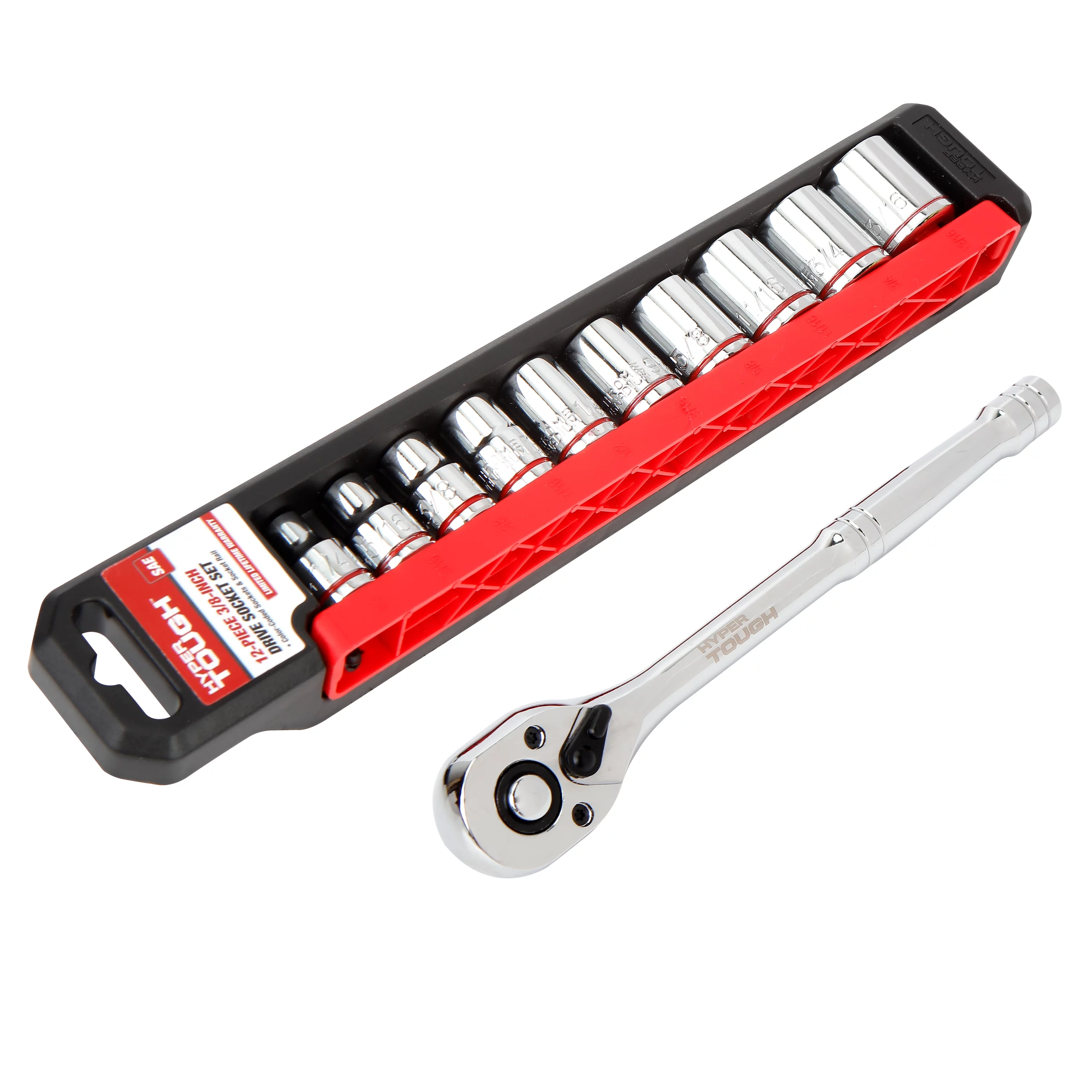 Hyper Tough 12-Piece 3/8-inch Drive Socket Set SAE, Model 42882 - Inhomebuy