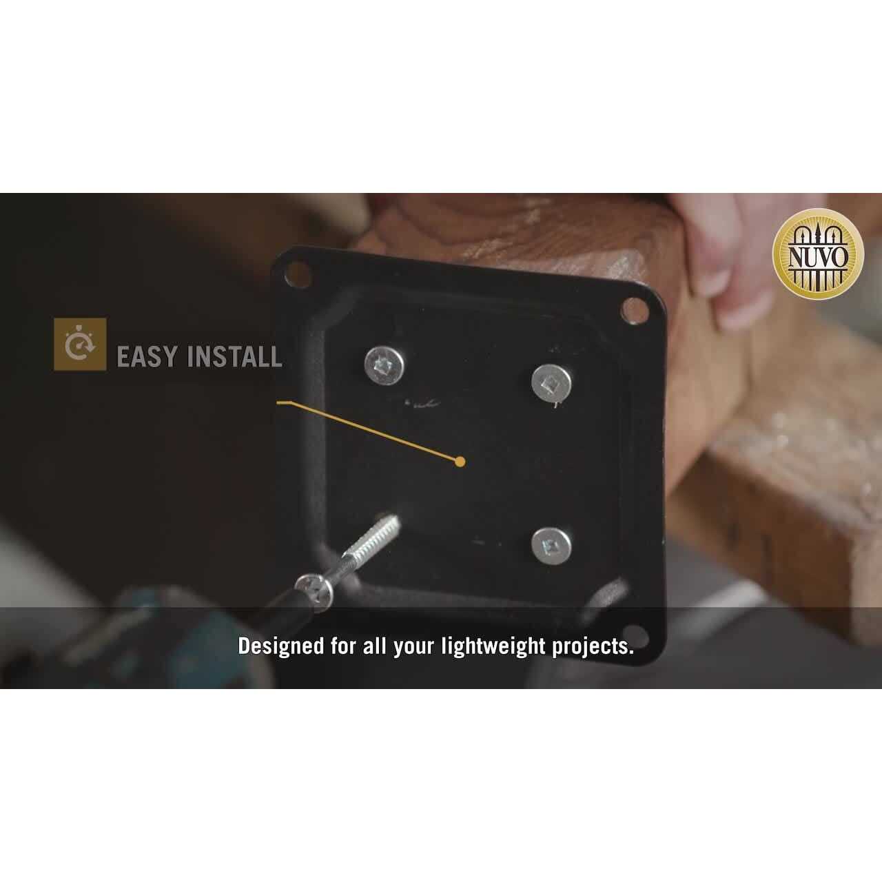 Nuvo Iron 4 in. x 4 in. Black Wood Post Connector Plate WPCP4B - Inhomebuy