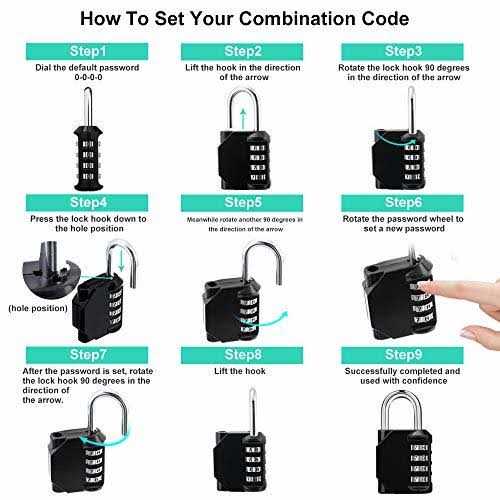 ZHEGE Combination Lock 2 Pack 4 Digit Padlock for School Gym - Inhomebuy