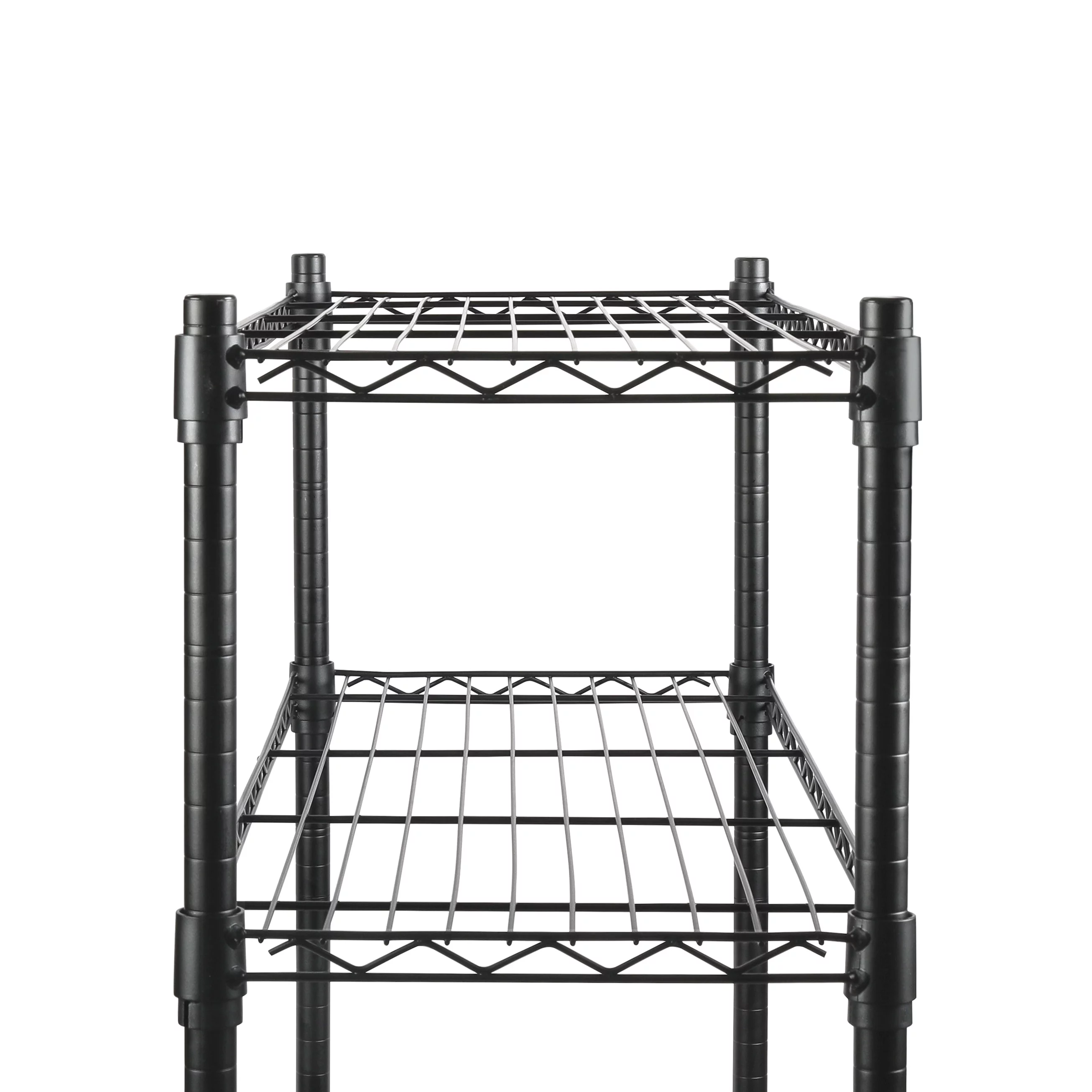 Hyper Tough 4 Tier Wire Shelf Unit, Black, 1400 lb. Capacity - Inhomebuy