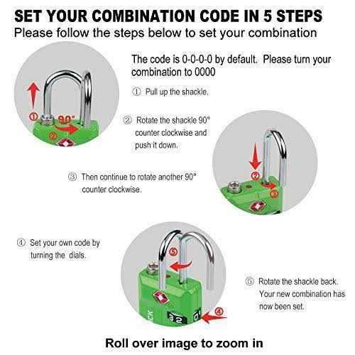 SURE LOCK Tsa Approved Travel Luggage Locks Open Alert Combination Lock for School Office Gym Locker,Toolbox - Inhomebuy