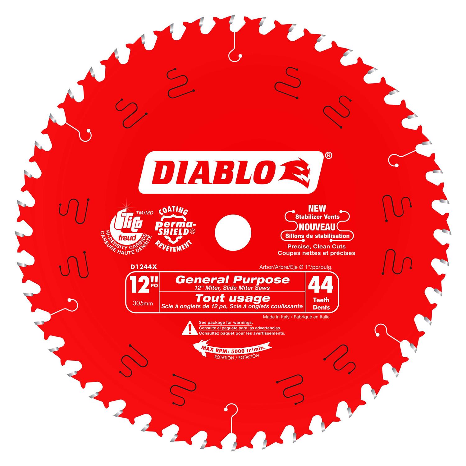 Diablo 12 in. x 80 Tooth Steel Demon Cermet II Saw Blade D1280CF - Inhomebuy