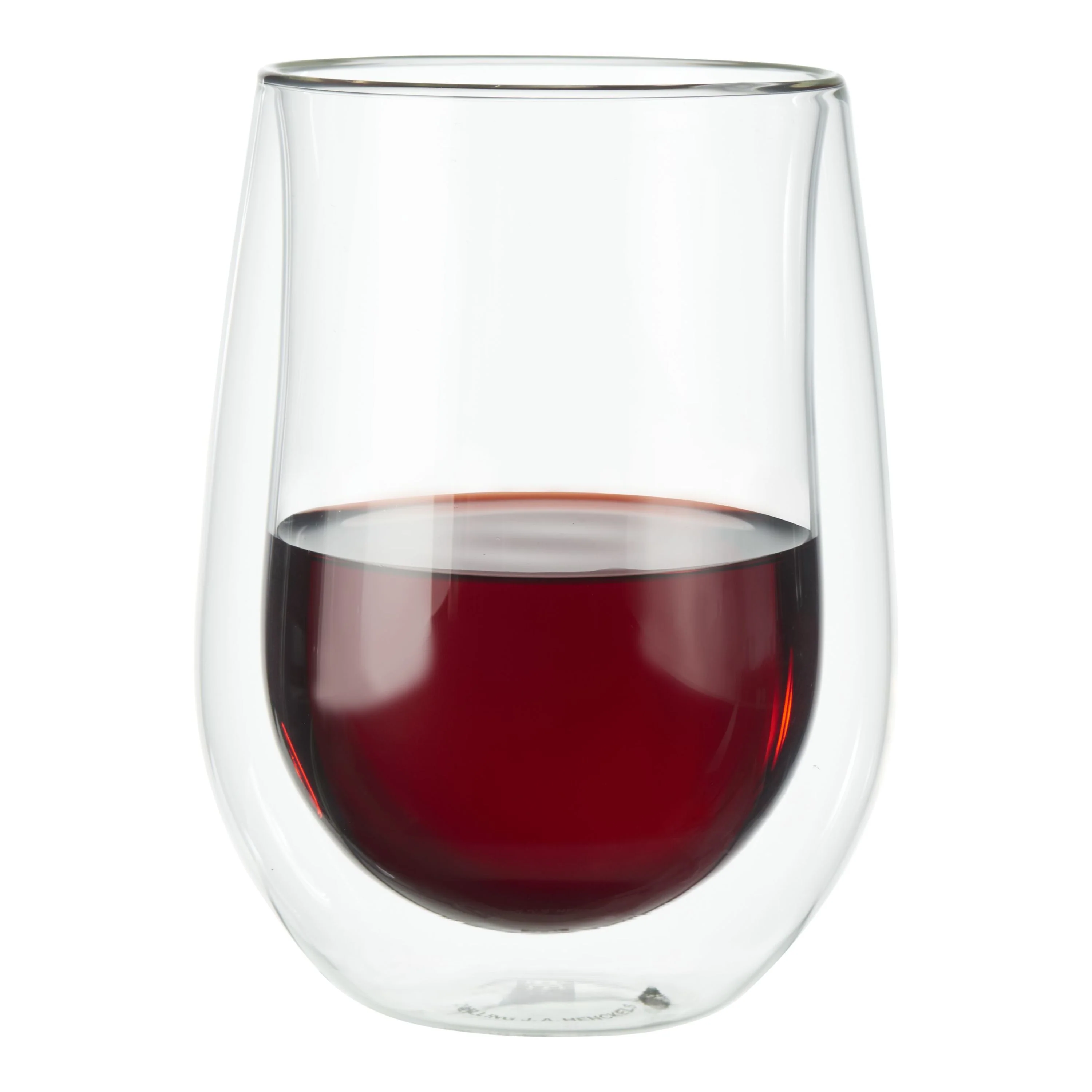 ZWILLING 2pc Stemless Red Wine Glass Set, Sorrento Double Wall Glassware Series - Inhomebuy