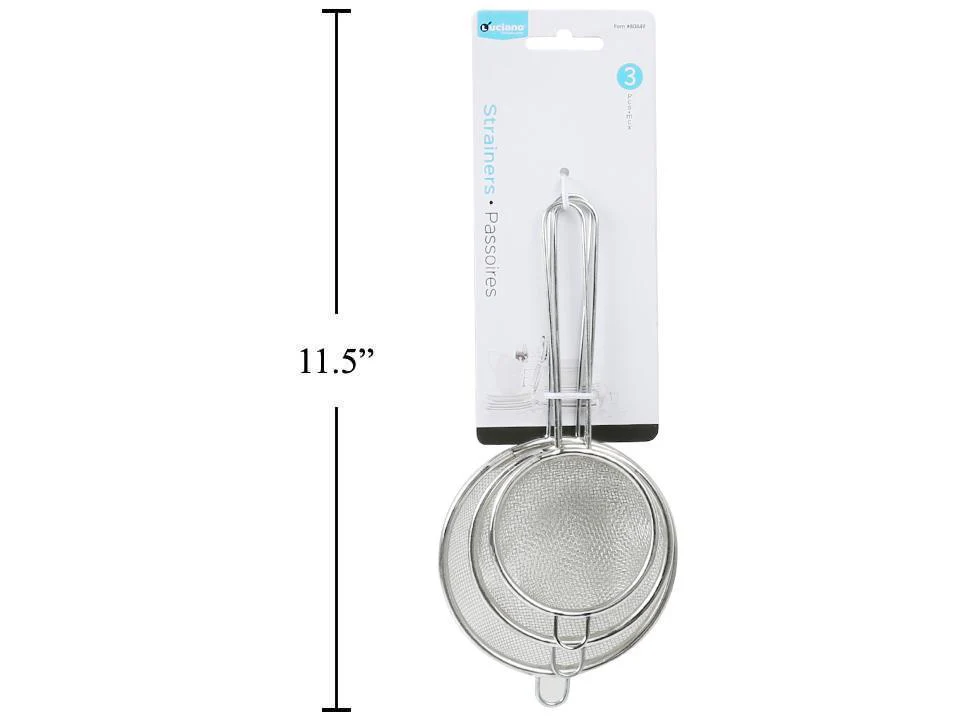 Luciano 3pc Mesh Strainer Set 3.75''/ 3.25''/ 2.75'' | 80449 - Inhomebuy
