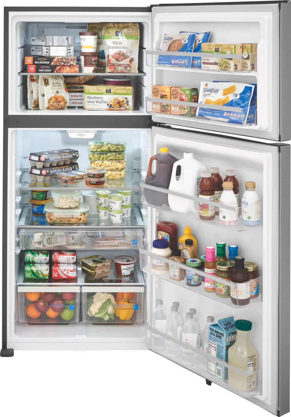 FRIGIDAIRE GALLERY 30 IN. 20.0 CU. FT. STAINLESS STEEL TOP FREEZER REFRIGERATOR - FGHT2055VF - Inhomebuy