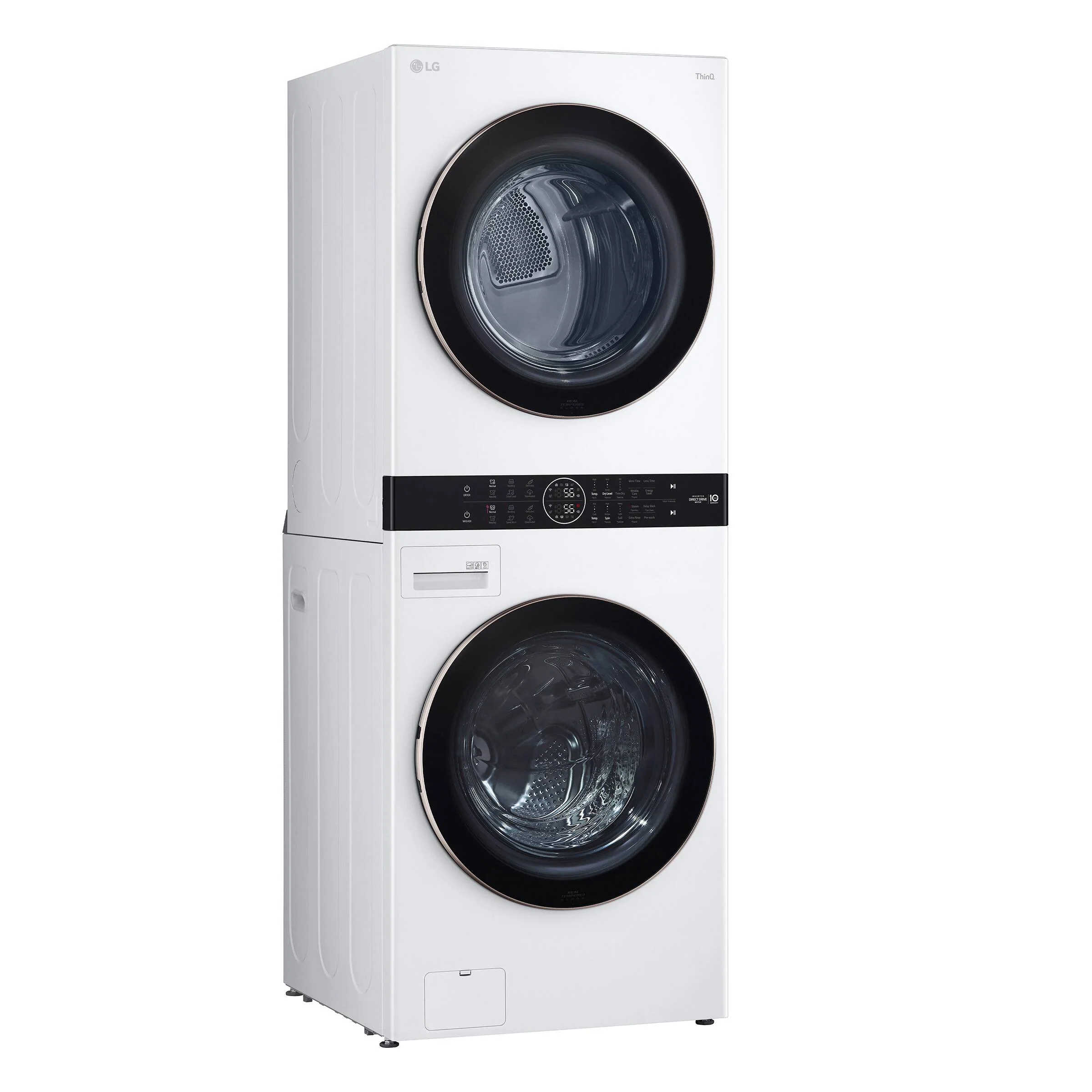 LG WHITE SINGLE UNIT FRONT LOAD WASHTOWER 5.2 CU. FT. WASHER, 7.4 CU. FT. ELECTRIC DRYER - WKE100HWA - Inhomebuy